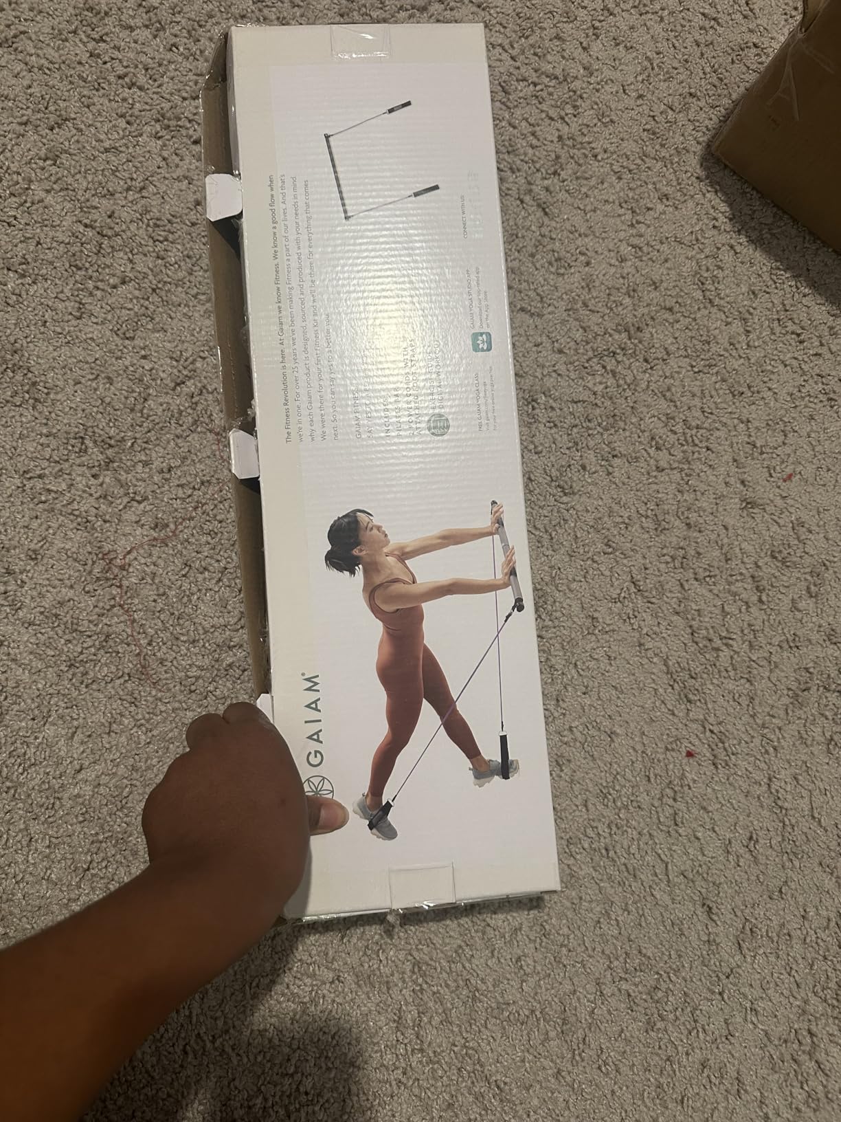 Gaiam Restore Pilates Bar Reformer Kit - Home Fitness Equipment for Total Body Workout - Includes Bar, Two 30-Inch Resistance Band Cords with Attached Foot Strap Loops - Exercise Guide Included customer photo 1