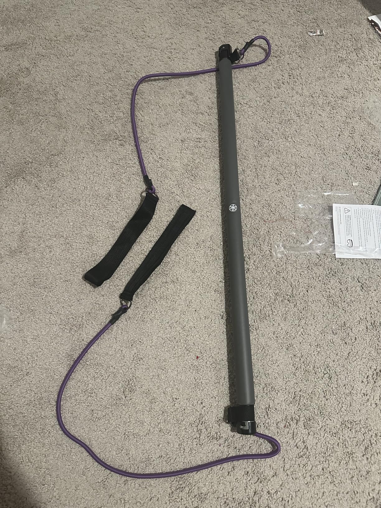 Gaiam Restore Pilates Bar Reformer Kit - Home Fitness Equipment for Total Body Workout - Includes Bar, Two 30-Inch Resistance Band Cords with Attached Foot Strap Loops - Exercise Guide Included customer photo 2