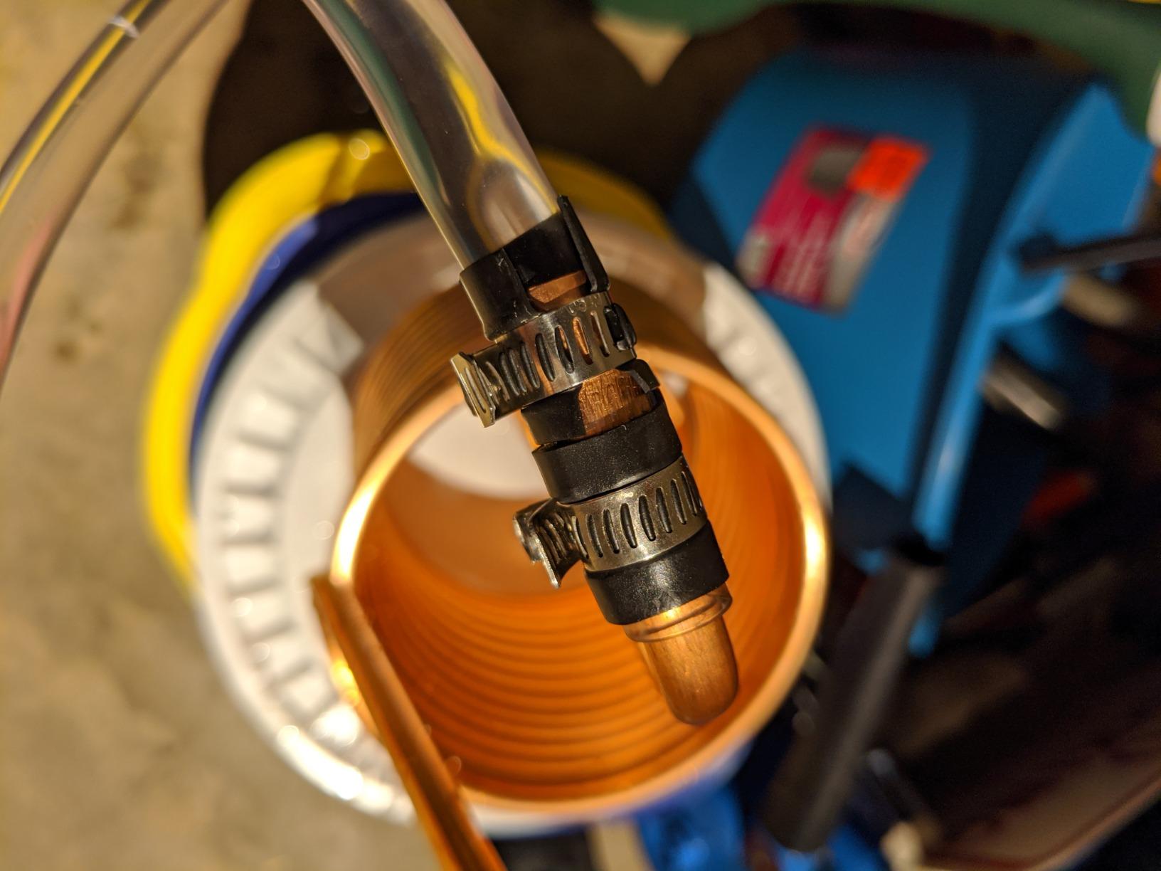 Coldbreak 12.5Ft. Wort Chiller with Copper Coil - Compact and Basic Immersion Beverage Chiller and Beer Brewing Equipment - 2pcs of 4Ft. Vinyl Tubing, Garden Hose Fitting, and Hose Clamps Included customer photo 1