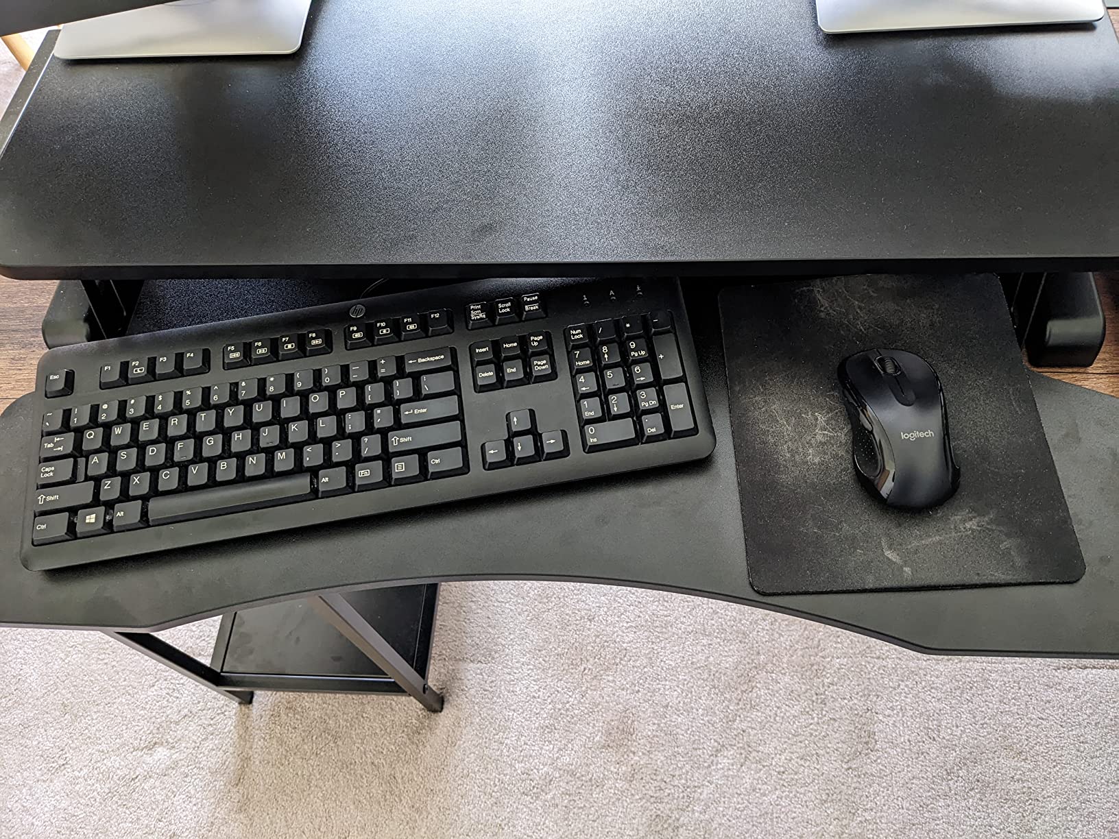 VIVO 32 inch Desk Converter, K Series, Height Adjustable Sit to Stand Riser, Dual Monitor and Laptop Workstation with Wide Keyboard Tray, Black, DESK-V000K customer photo 1