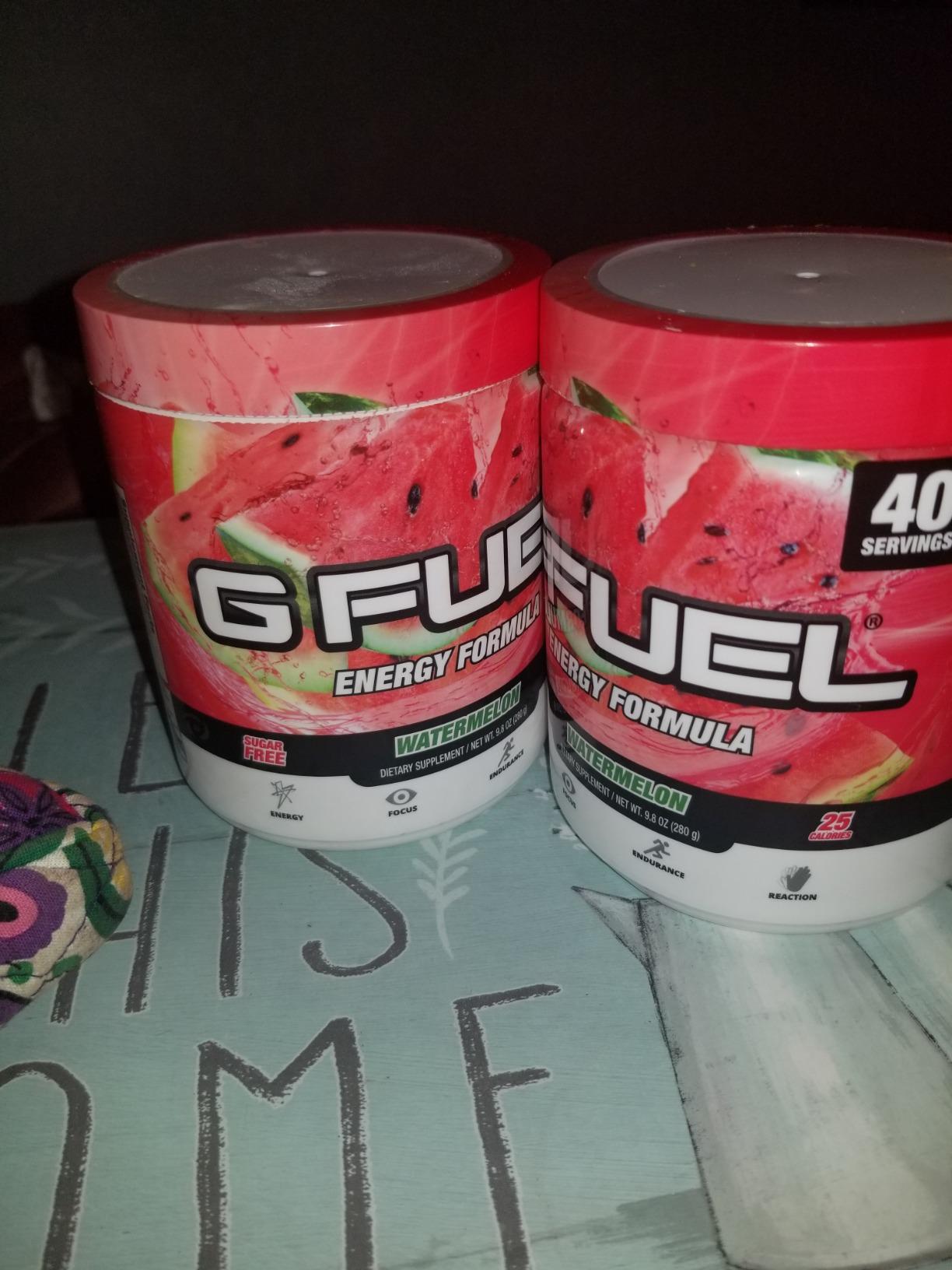 G Fuel Watermelon Energy Drink Powder, Pre Workout Caffeine Mix for Gaming, Sugar Free Focus Amino, Vitamin + Antioxidants, 9.9oz (Watermelon, 40 Servings) customer photo 2
