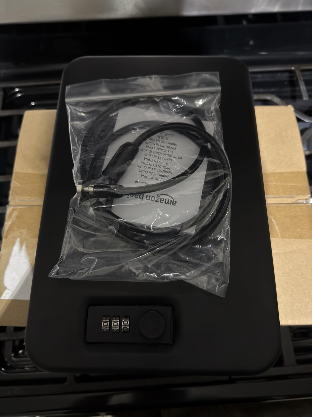 Amazon Basics Portable Security Case Lock Box Safe with Combination Lock for Documents, Valuables, Personal Items, Dorm Room, Home, Large, Black customer photo 1