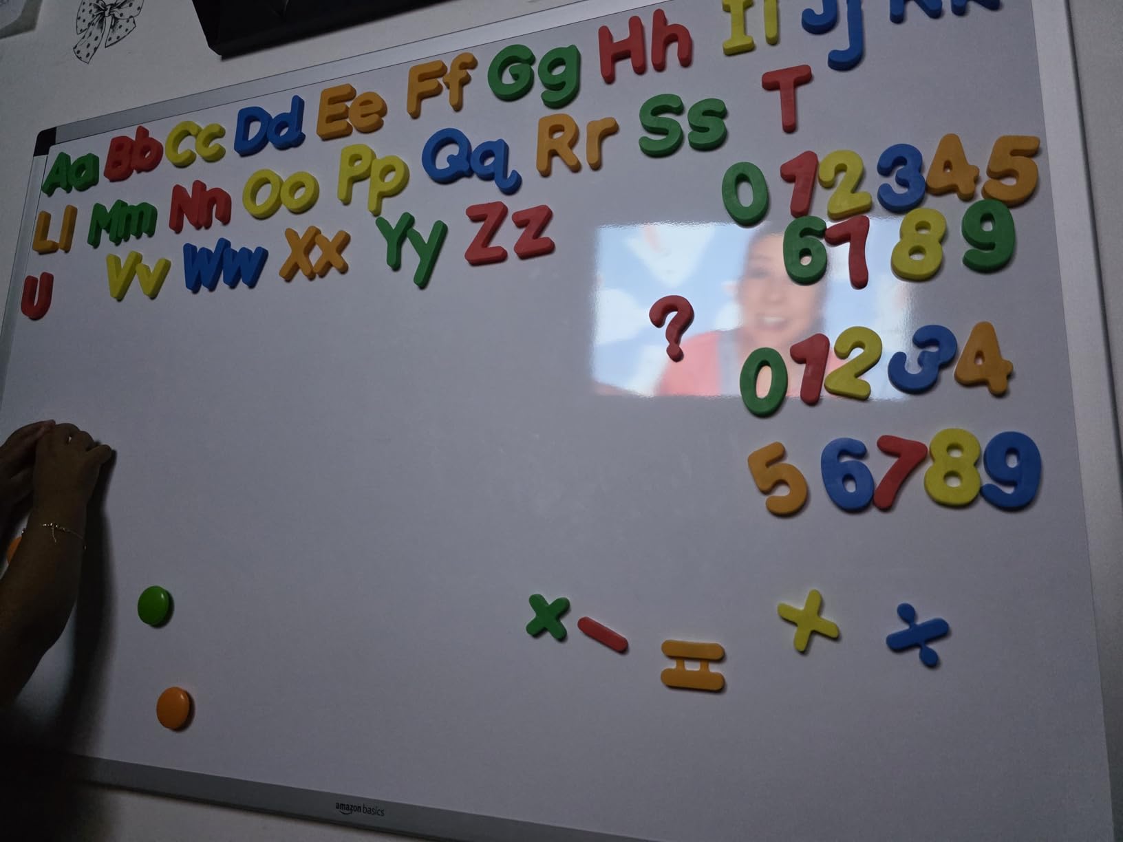 Amazon Basics Large Magnetic Dry Erase Whiteboard with Aluminum Frame, Pen Tray, Wall Mountable, 35.4