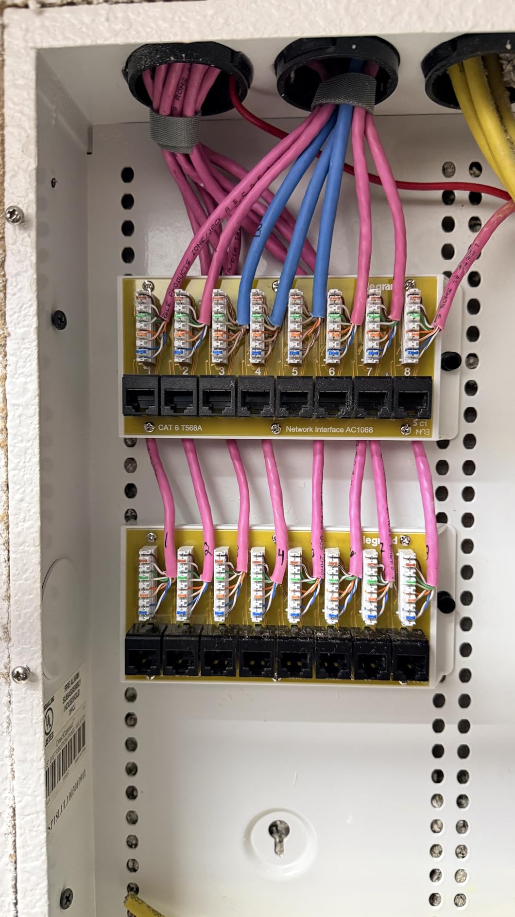 Legrand - OnQ Cat 6 Network Interface Module - Compatible with All OnQ Enclosures - 8-Port Ethernet Connectivity for Home Networks, UL Listed (AC1068) customer photo 1