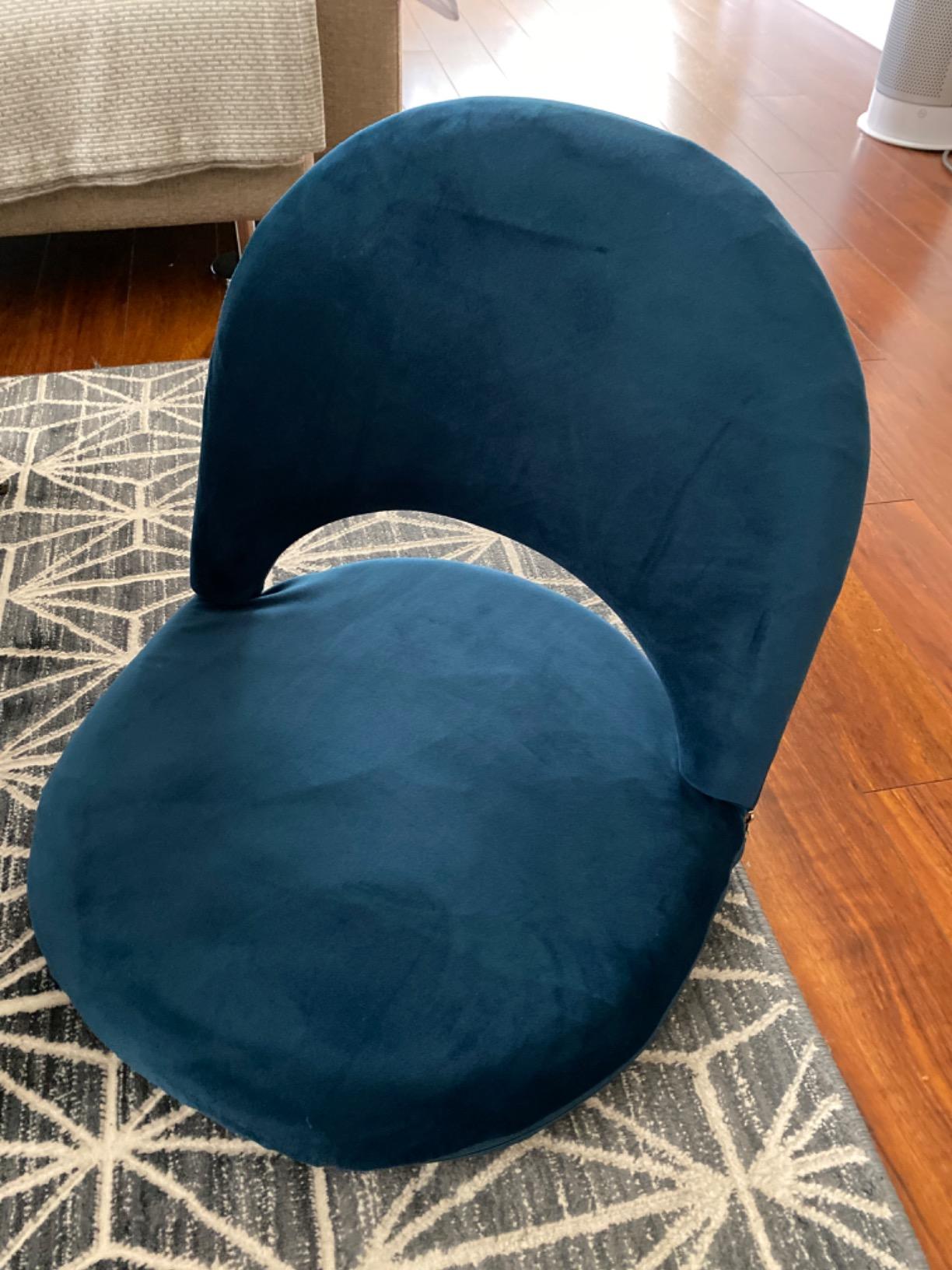 Nnewvante Floor Chair Adjustable Back Support Chair Foldable Meditation Seating Suede-Like Fabric Multiangle Cushioned Recliner for Adults Kids Video-Gaming Reading Watching, Navy customer photo 2