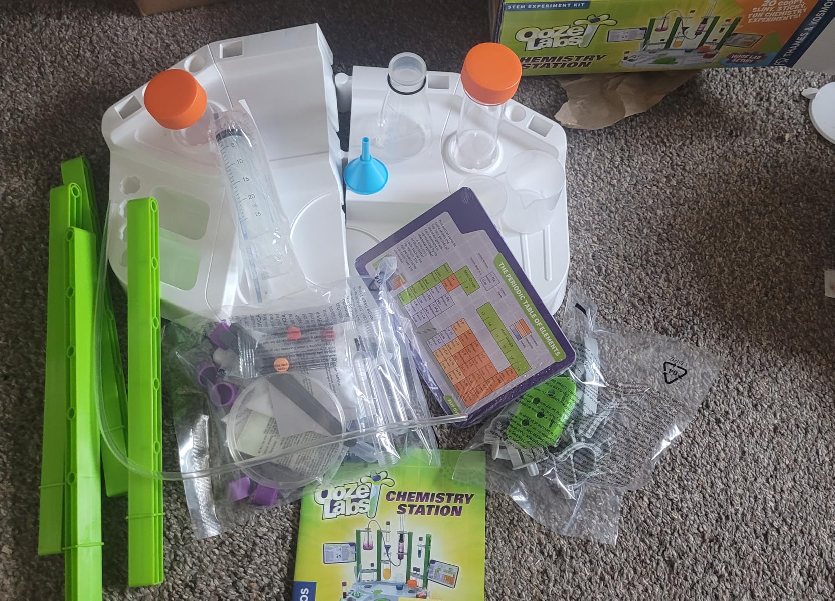 Thames & Kosmos Ooze Labs Chemistry Station Science Experiment Kit, 20 Non-Hazardous Experiments Including Safe Slime, Chromatography, Acids, Bases & More, Multi-Color customer photo 1