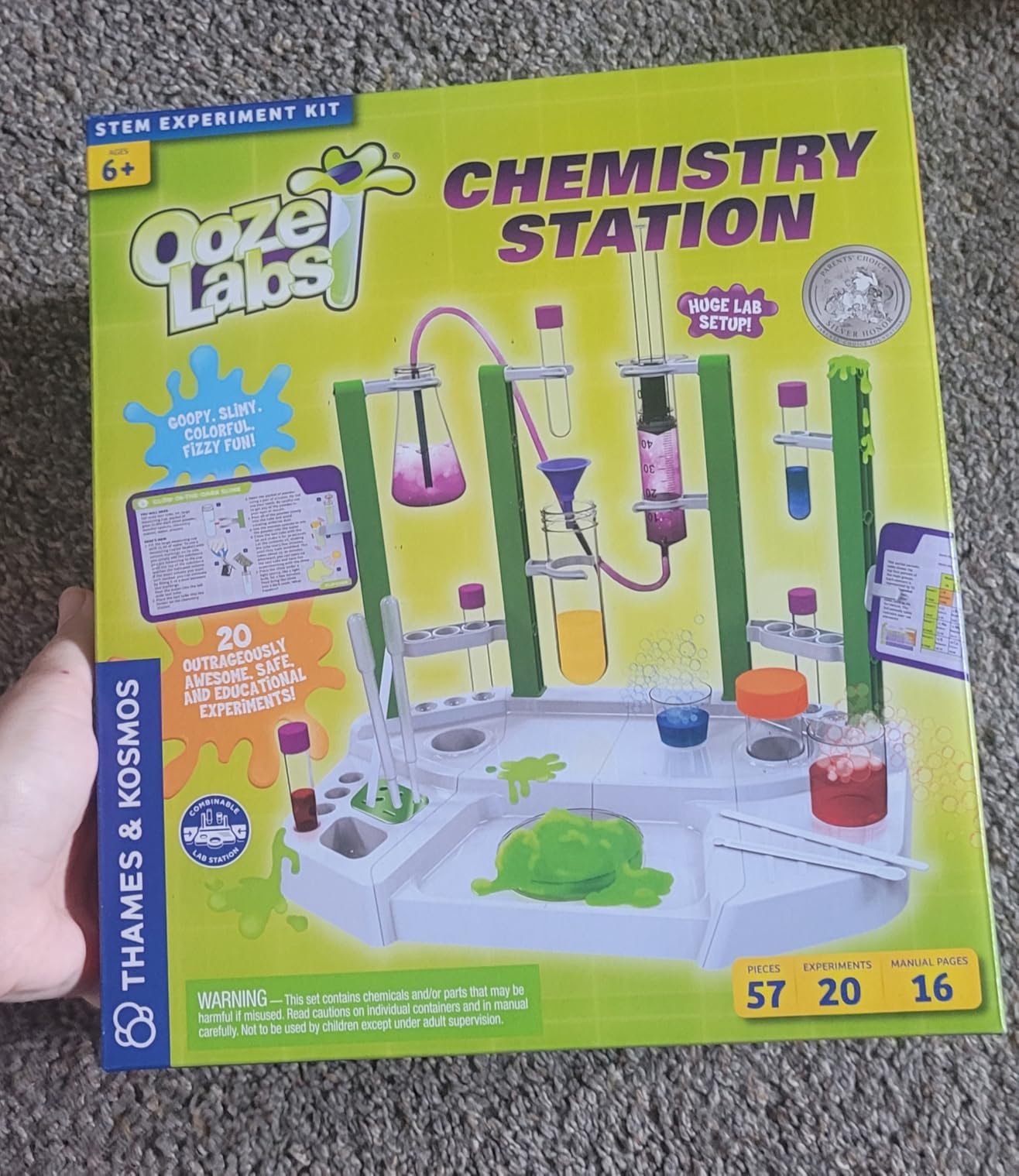 Thames & Kosmos Ooze Labs Chemistry Station Science Experiment Kit, 20 Non-Hazardous Experiments Including Safe Slime, Chromatography, Acids, Bases & More, Multi-Color customer photo 2