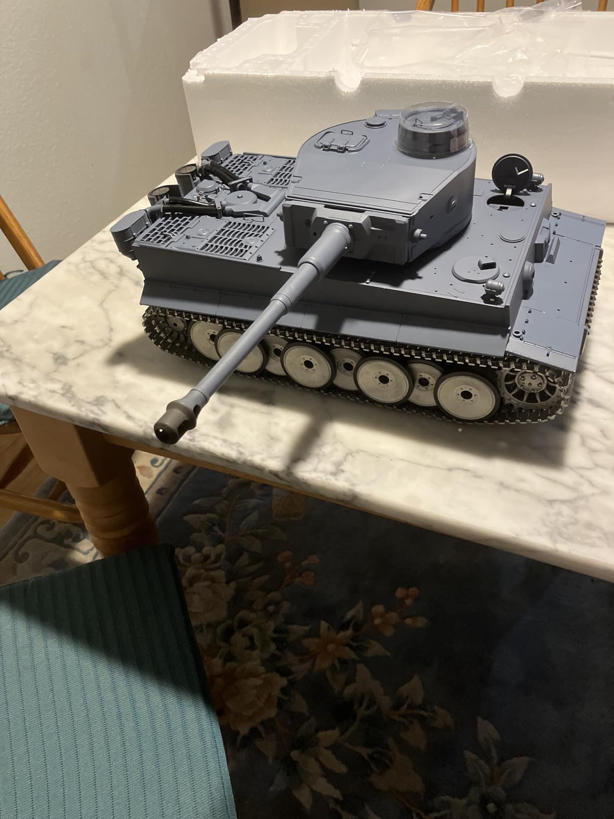 1/16 2.4ghz Remote Control German Tiger I Gray Color Tank Adults Model Toy(Upgraded/Metal Road Wheel & Tracks & Sprocket Wheel & Idle Wheel)(Steel Gear Gearbox)(5000mah Nimh Battery)(Airsoft) customer photo 1