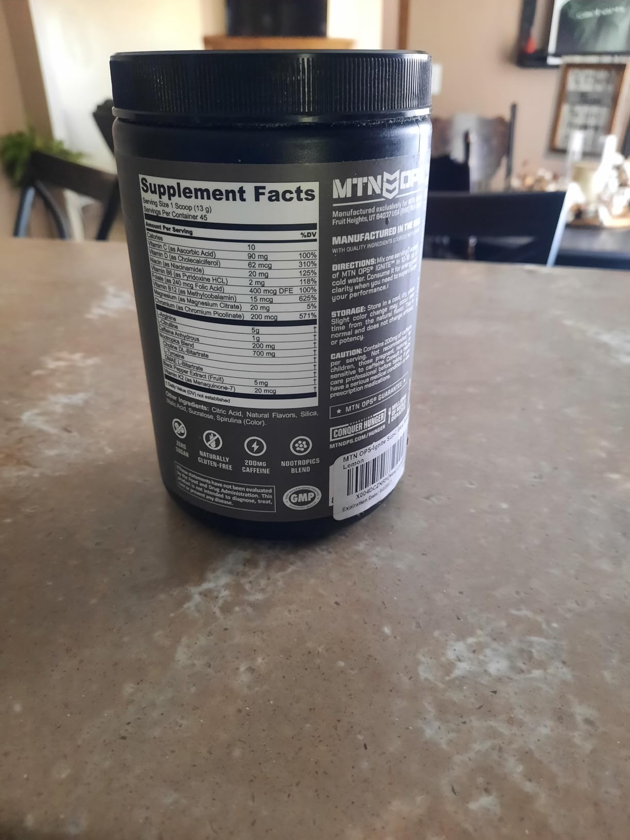 MTN OPS Ignite Energy Drink Powder, Gluten Free Nootropic Supplement Drink Mix, L Arginine, L Citrulline, Caffeine & Nootropic Sugar Free Drink Mix, 45 Servings, Tiger's Blood customer photo 2