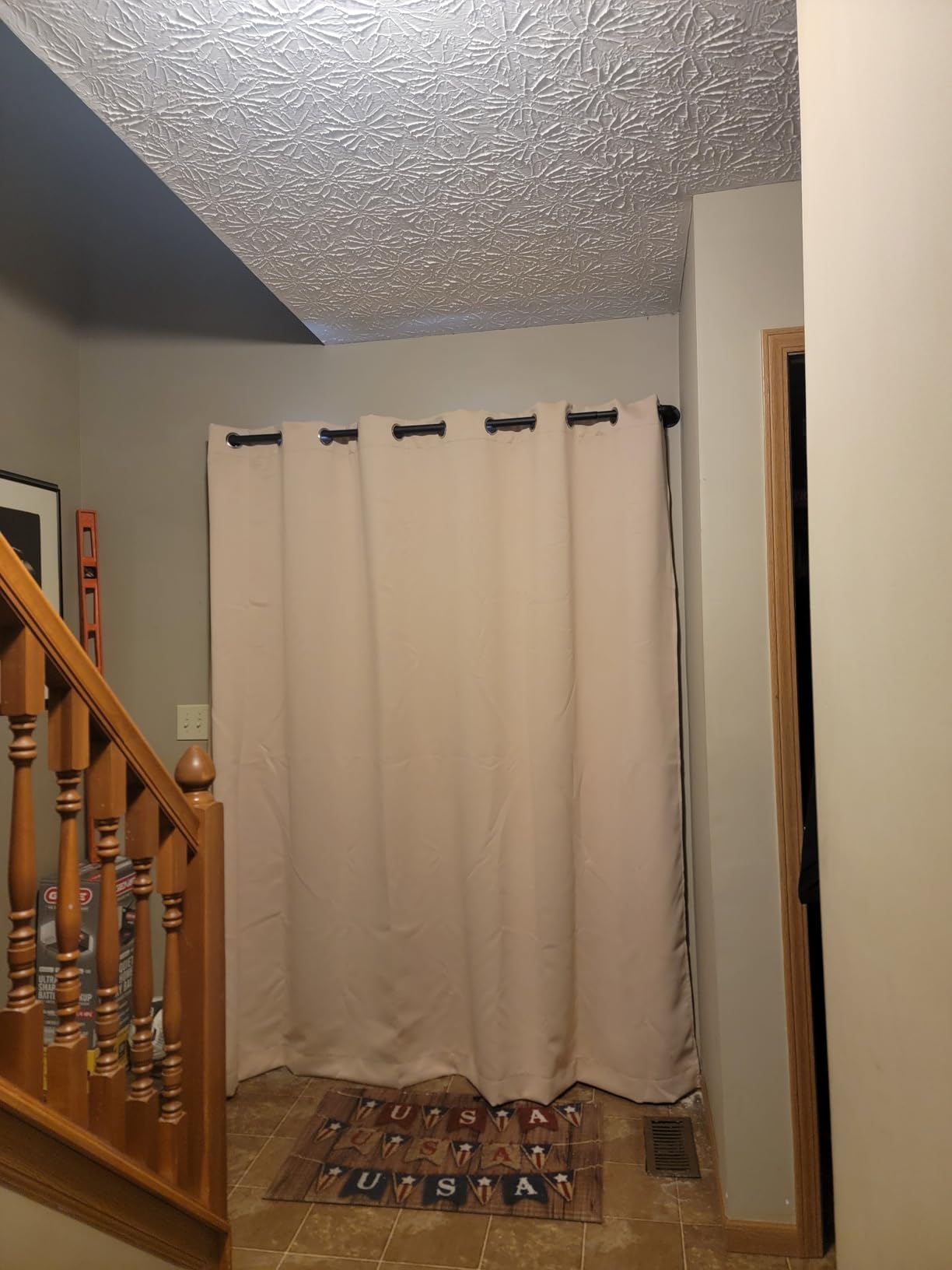 NICETOWN Thermal Insulated 100% Blackout Curtains, Noise Reducing Performance Slider Curtain Panel with Black Lining, Full Light Blocking Patio Door Drapery (1 PC, 100-inch x 84-inch, Biscotti Beige) customer photo 1