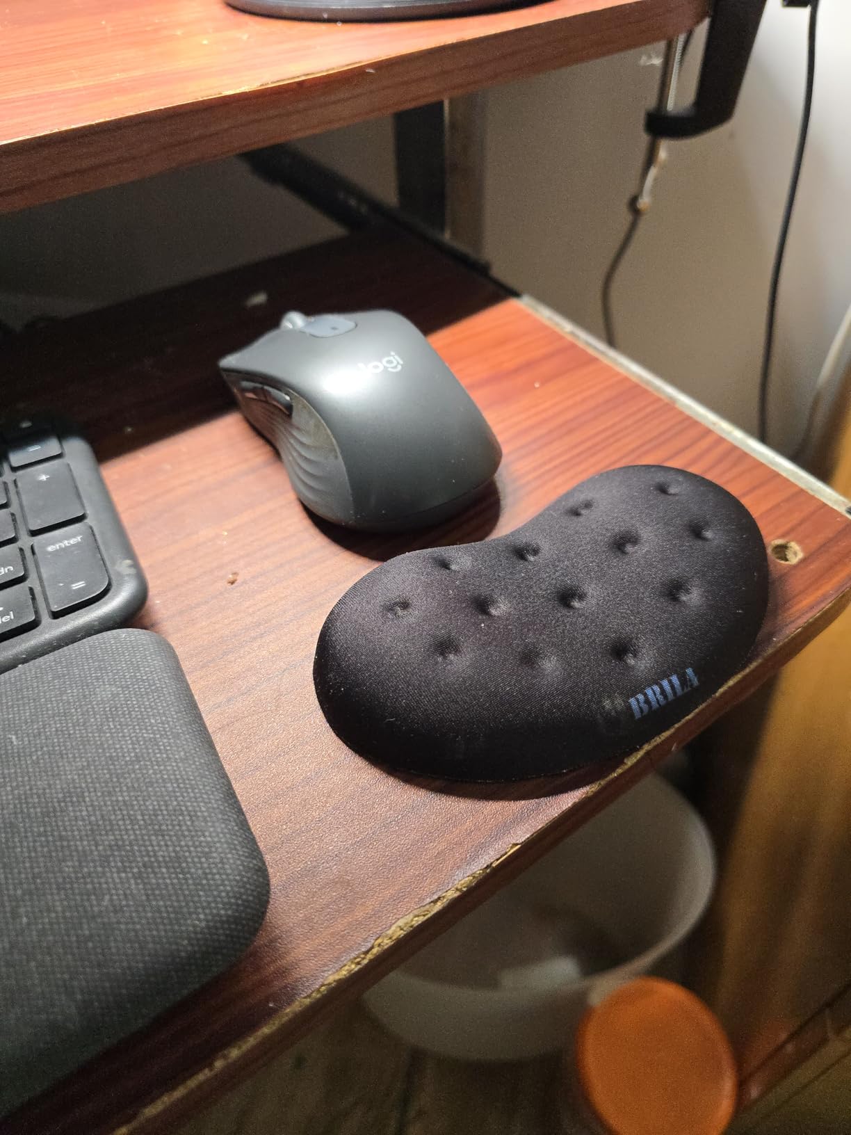 BRILA Ergonomic Memory Foam Mouse Wrist Rest Support Pad Cushion for Computer, Laptop, Office Work, PC Gaming - Massage Holes Design - Wrist Pain Relief (Black Mouse Wrist Rest) customer photo 1