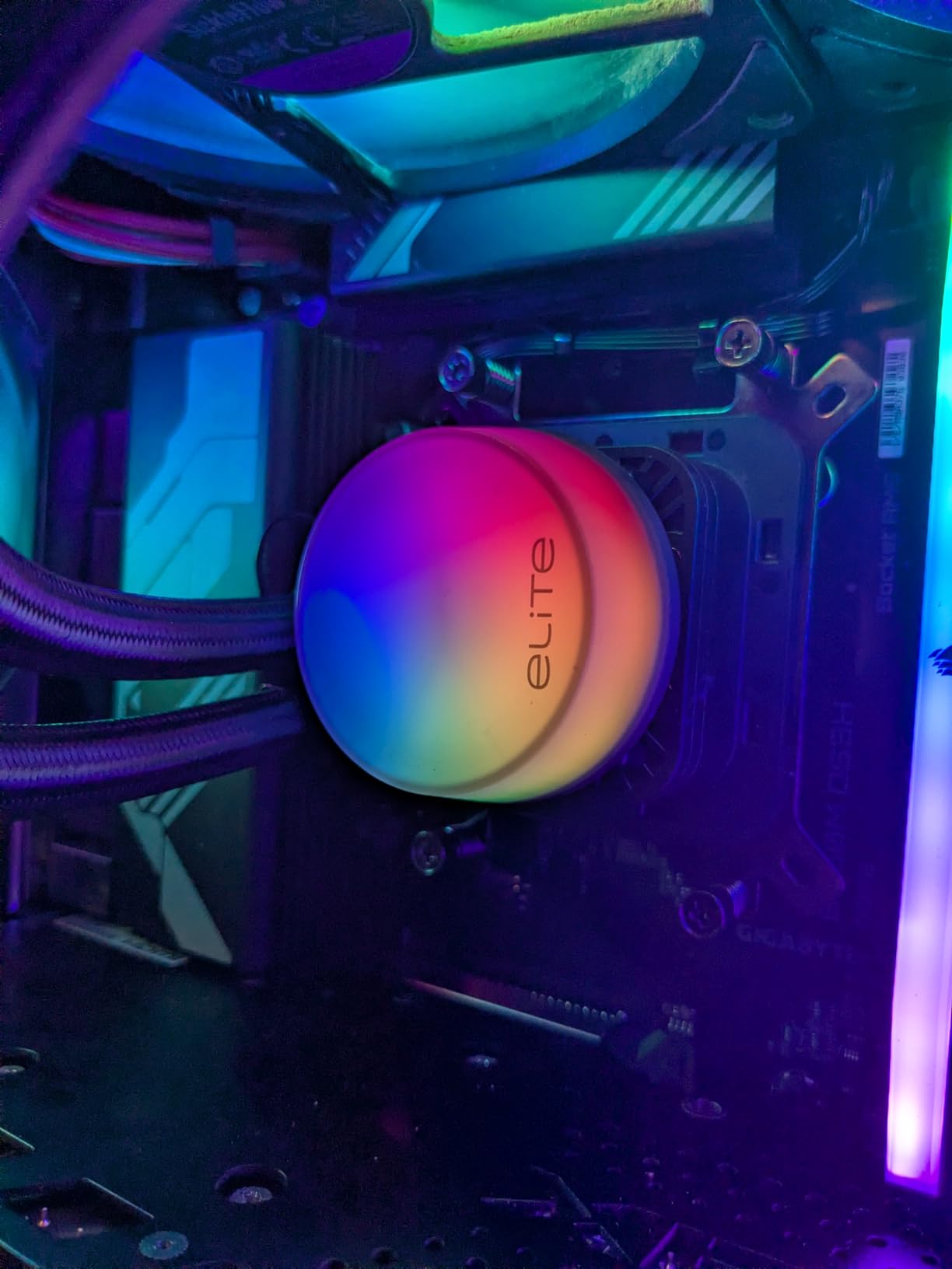 Cooler Master Elite Liquid 360 CPU AIO Cooler - 360mm Radiator, 3x ARGB PWM Fans, Dual-Chamber Pump Design, Ultra-Quiet High-Performance Cooling, AMD AM5/AM4 & Intel LGA 1851/1700, Black customer photo 2