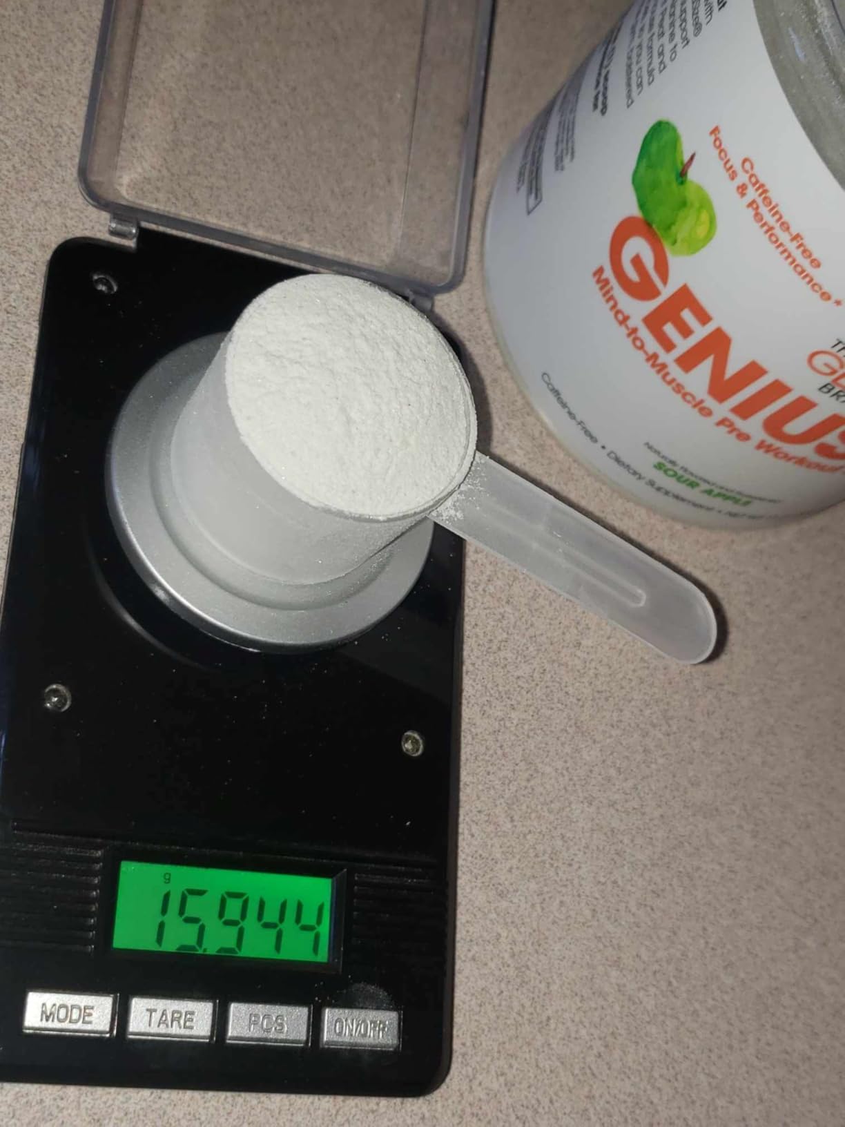 Genius Pre Workout Powder, Sour Apple - All-Natural Nootropic Pre-Workout & Caffeine-Free Nitric Oxide Booster Supplement with Beta Alanine & Alpha GPC - No Artificial Flavors, Sweeteners, or Dyes customer photo 1