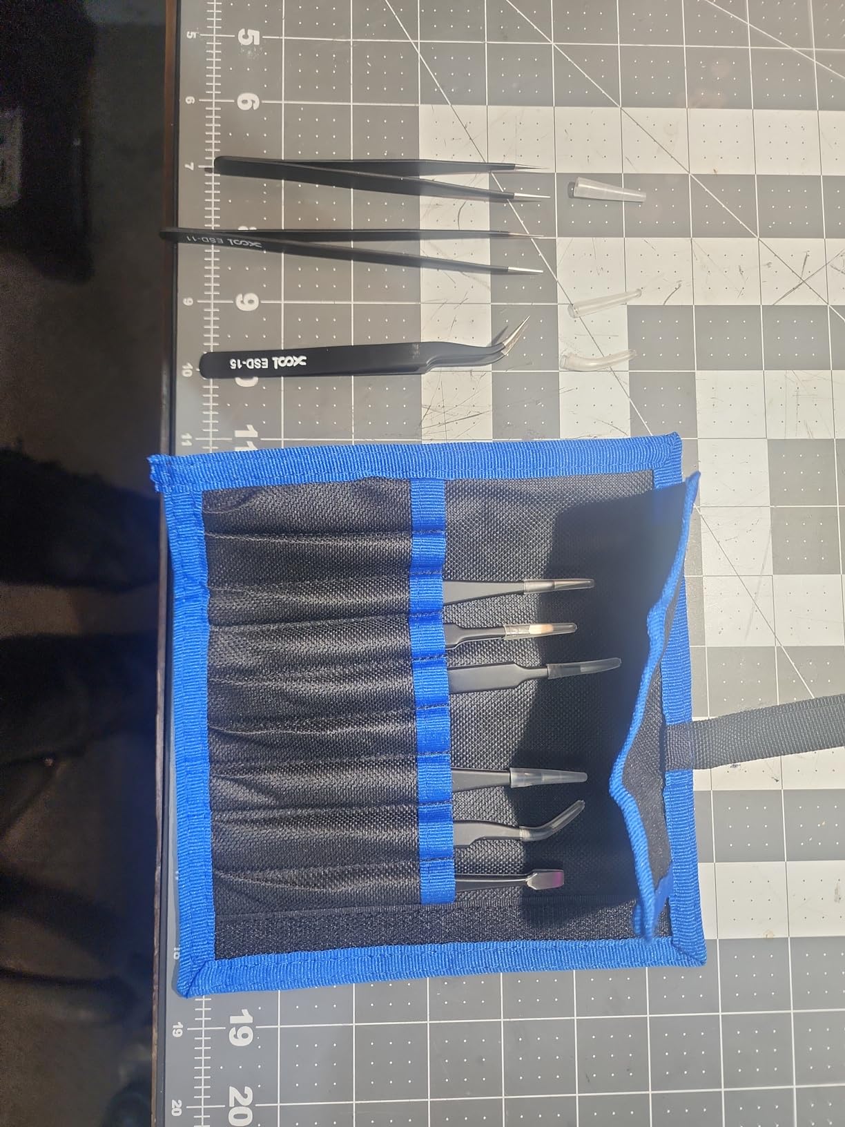 Precision Tweezers Set, XOOL 10 PCS ESD Tweezers Set, Anti-Static Stainless Steel Tweezers Kit, Multi-standard Stainless Steel Tweezers for Lab, Electronics, Jewelry and Detailed Work customer photo 1