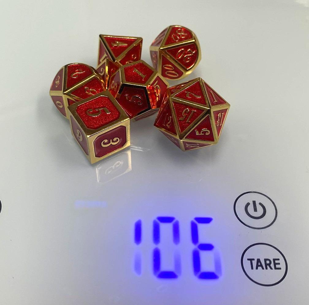 Metal Dice Set D&D, 7 die Metallic Polyhedral Dice Set with Gift Metal Box and Gold Number for DND Dungeons and Dragons Role Playing Games (Black and Gold) customer photo 2