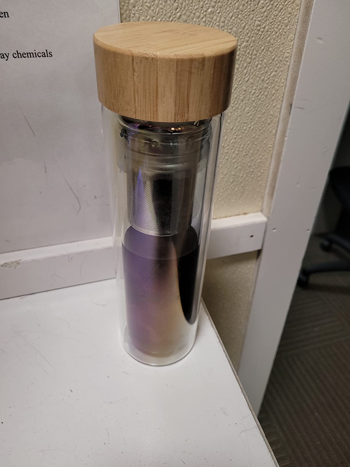 Pinky Up Blair Travel Infuser Mug, Double-Walled Glass, Stainless Steel Strainer, 16 Oz, Bouquet customer photo 1