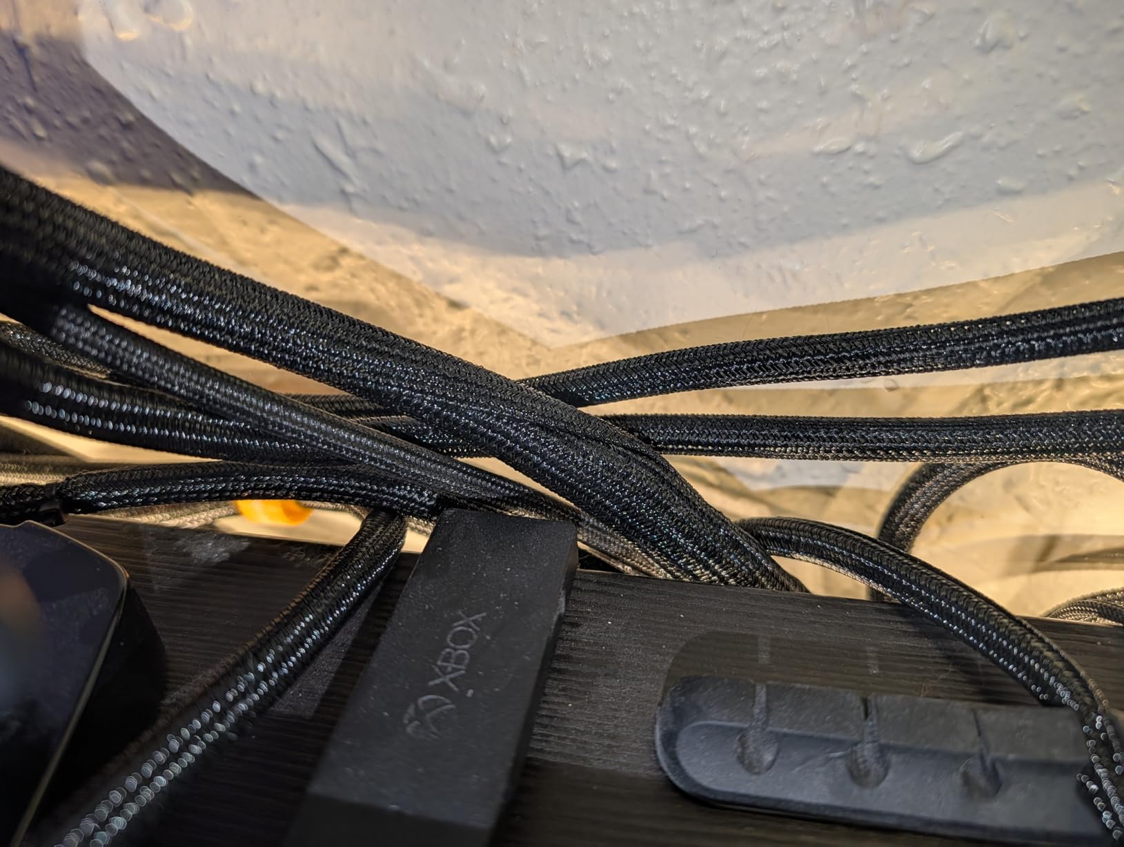 Alex Tech 10ft - 1/4 inch Cord Protector Wire Loom Tubing Cable Sleeve Split Sleeving For USB Cable Power Cord Audio Video Cable - Protect Cat From Chewing Cords - Black customer photo 1