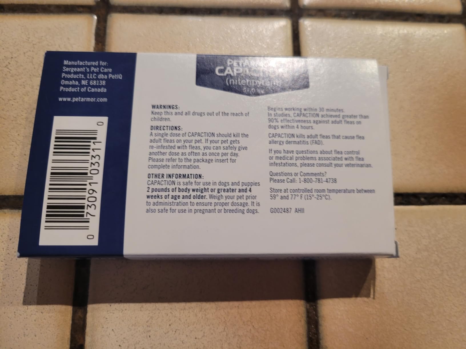 PetArmor CAPACTION (nitenpyram) Oral Flea Treatment for Dogs, Fast Acting Tablets Start Killing Fleas in 30 Minutes, Dogs Over 25 lbs, 6 Doses (Pack of 1) (Packaging May Vary) customer photo 2
