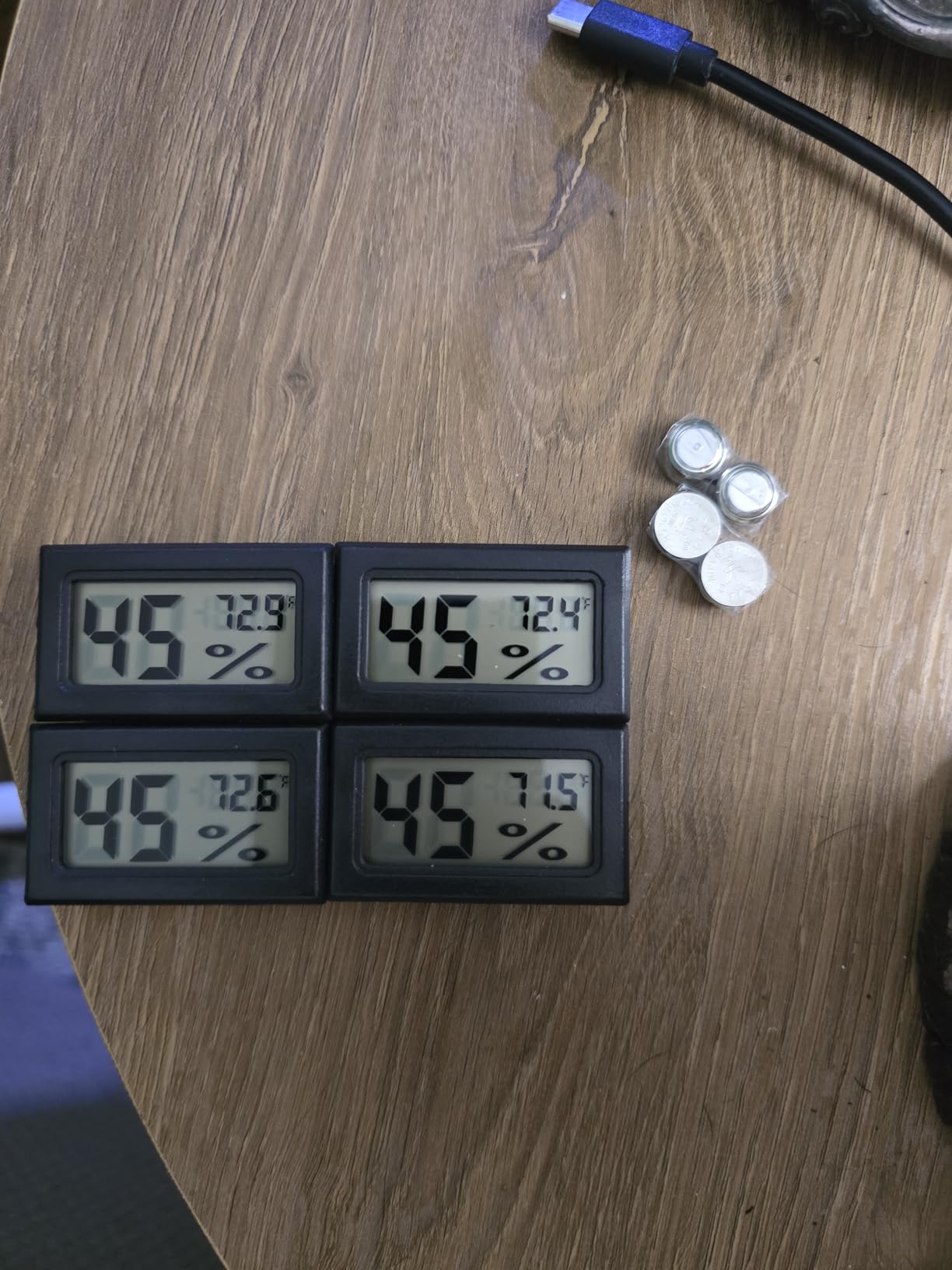 4-Pack Mini Digital Temperature Humidity Meters Gauge Indoor Thermometer Hygrometer LCD Display Fahrenheit (℉) for Reptile Tank,Jars,Guitar Case,Greenhouse, Garden, Cellar, Fridge, Closet customer photo 1