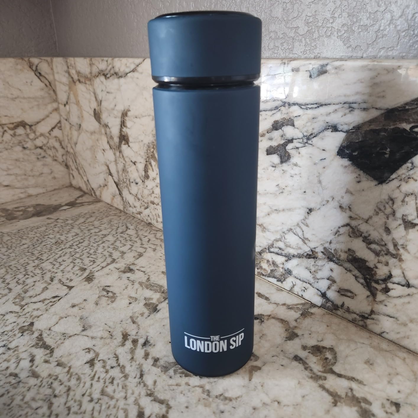 London Sip Multi-Purpose Tea Infuser Travel Mug and Tumbler Fruit Infuser Flask Hot and Cold Double Wall Stainless Steel Thermos with Extra-Long Infuser, Midnight Teal customer photo 2