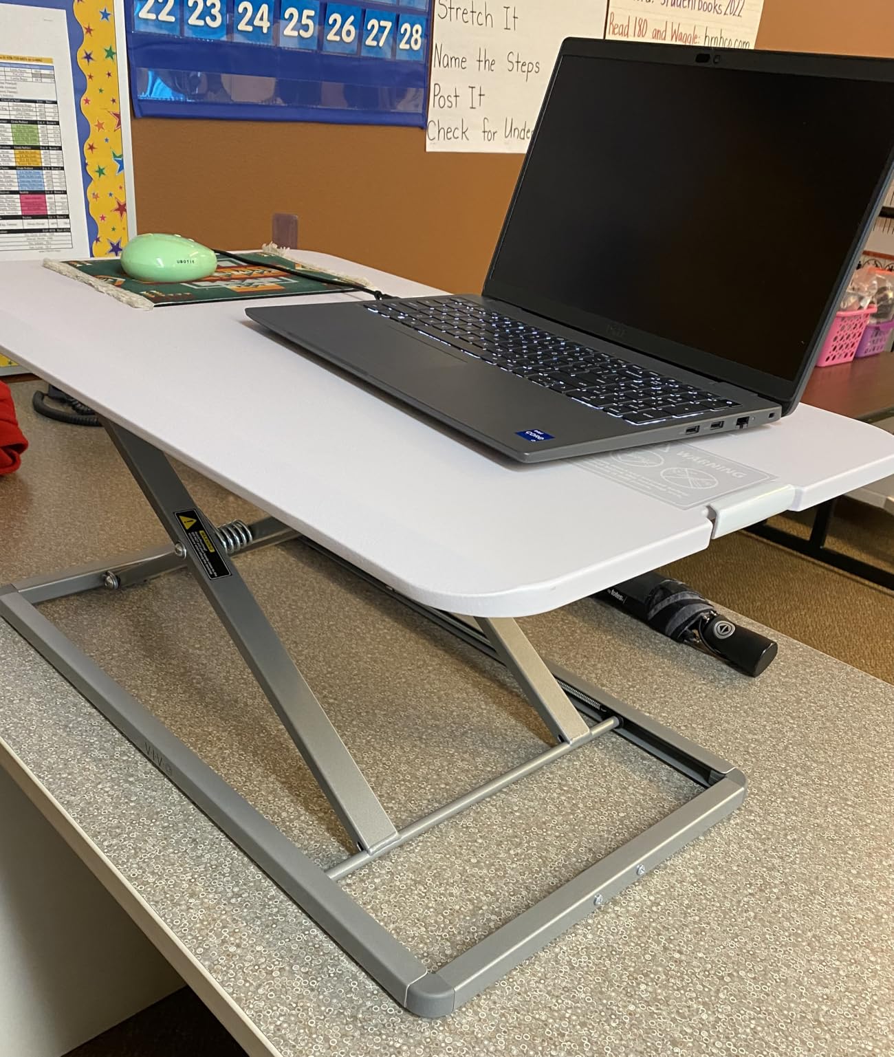 VIVO Economy Single Top Height Adjustable 29 inch Standing Desk Converter, Sit Stand Tabletop Monitor and Laptop Riser Platform Workstation, DESK-V000U customer photo 1