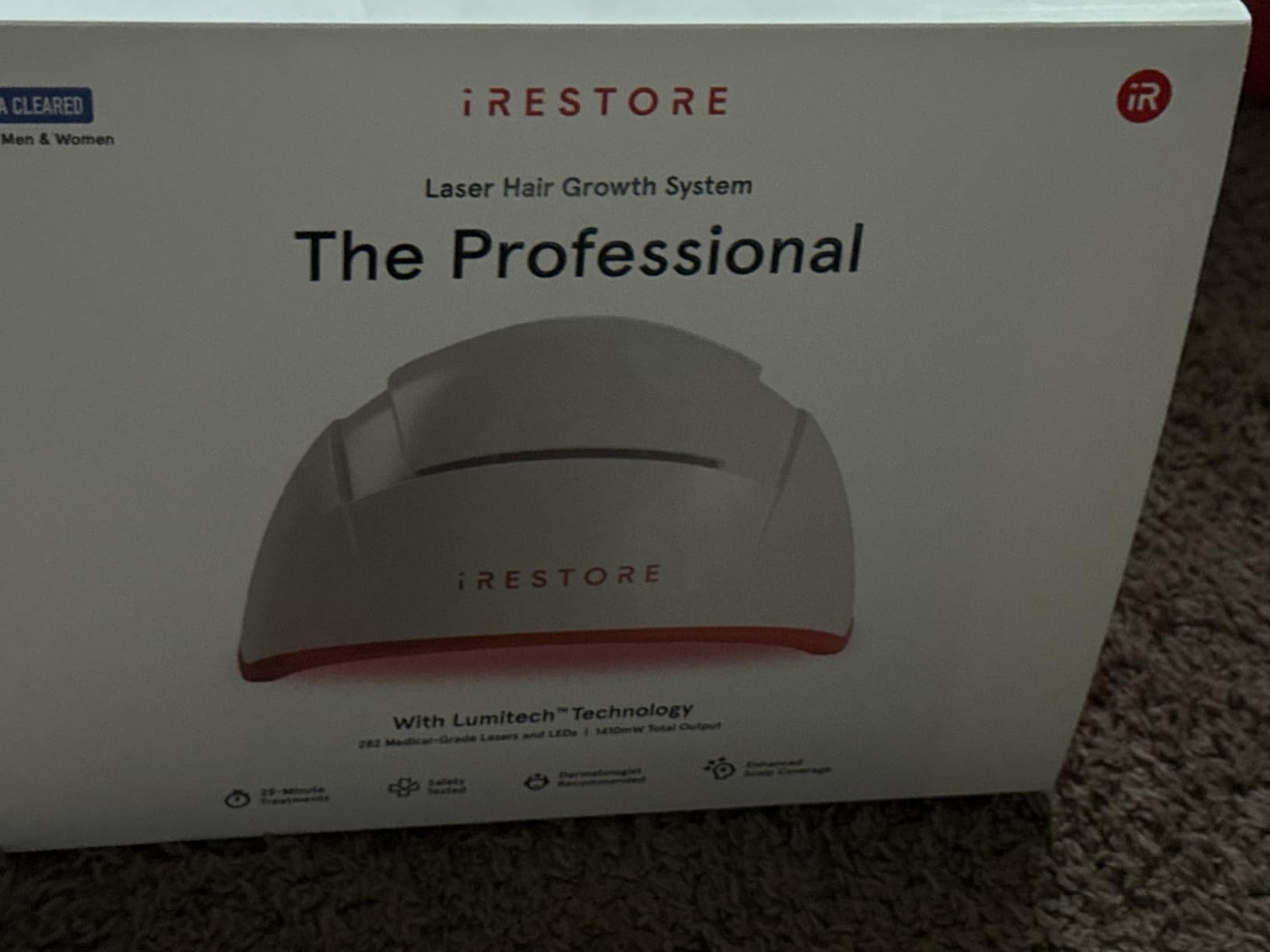 iRestore Professional Laser Red Light Therapy for Hair Growth System - FDA Cleared Hair Loss, Hair Thinning & Alopecia Treatment for Men & Women - 282 Lasers & LEDs customer photo 1
