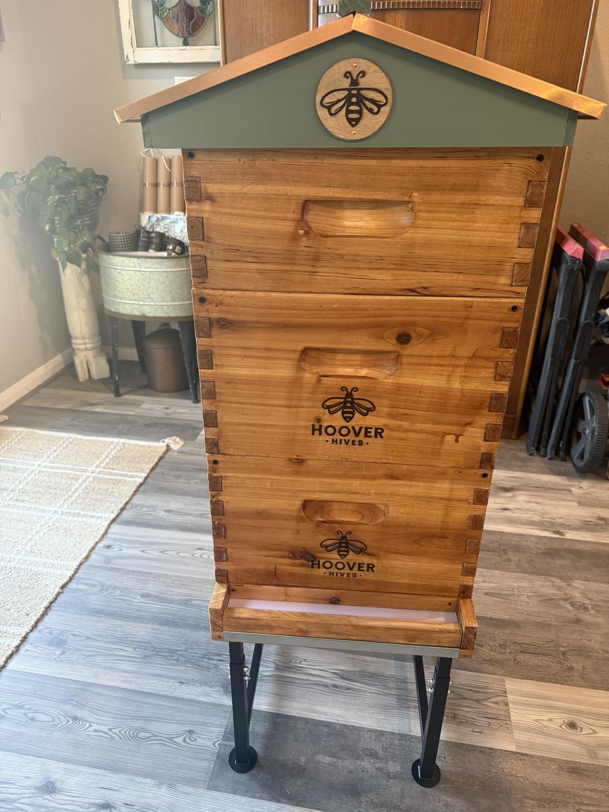 The Original Beeswax Coated Beehive Kit. Includes 2 Deep & 1 Medium Boxes with 10 Wooden Frames & Heavy Wax Coated Foundations. Easy Assembly with Predrilled Holes& Screws (Unassembled) customer photo 1