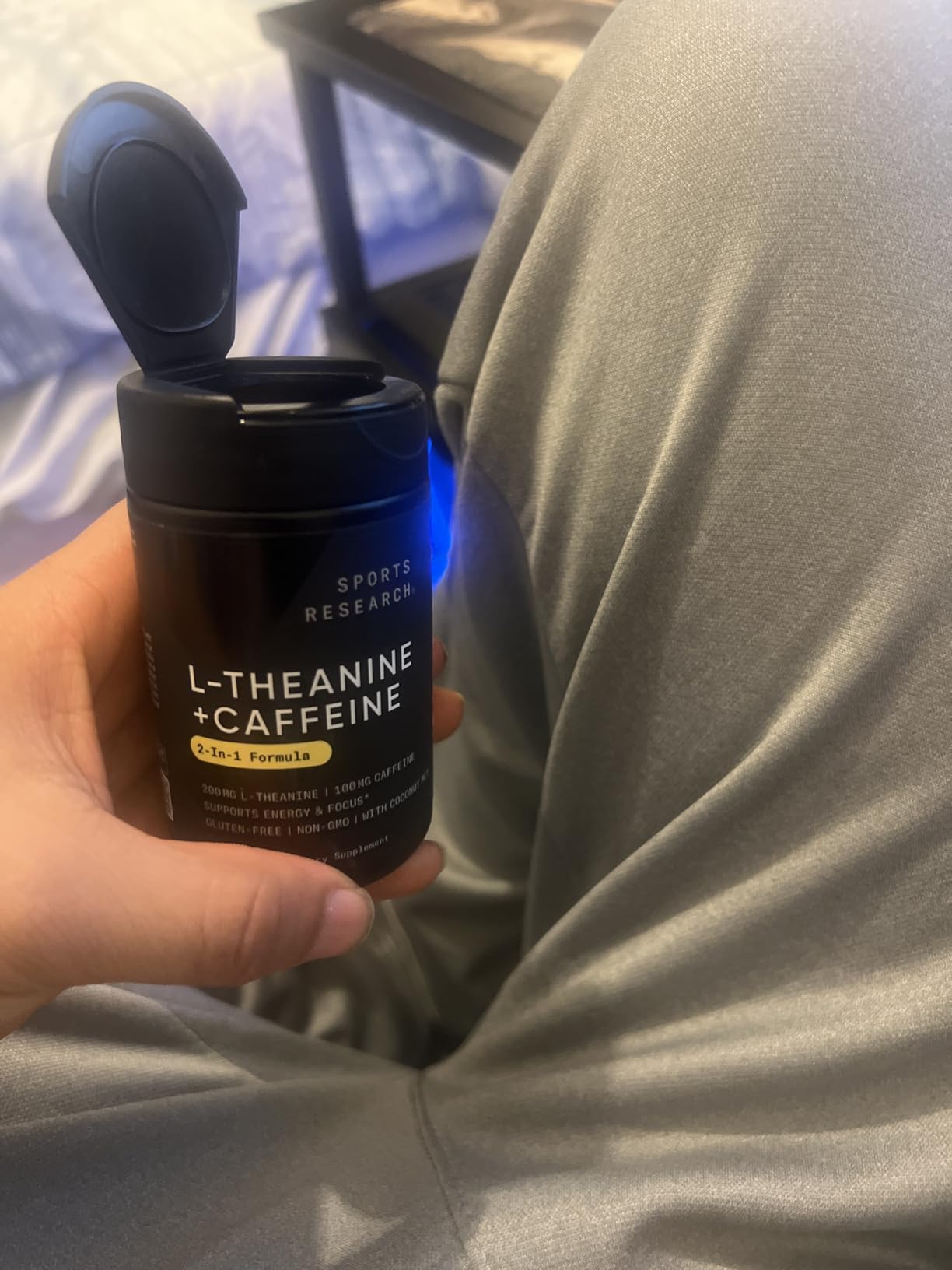 Sports Research L-Theanine Supplement with Caffeine & Coconut MCT Oil - Focused Energy, Alertness & Relaxation Without Drowsiness - 200mg L Theanine, 100mg Organic Caffeine - 60 Liquid Softgels customer photo 1