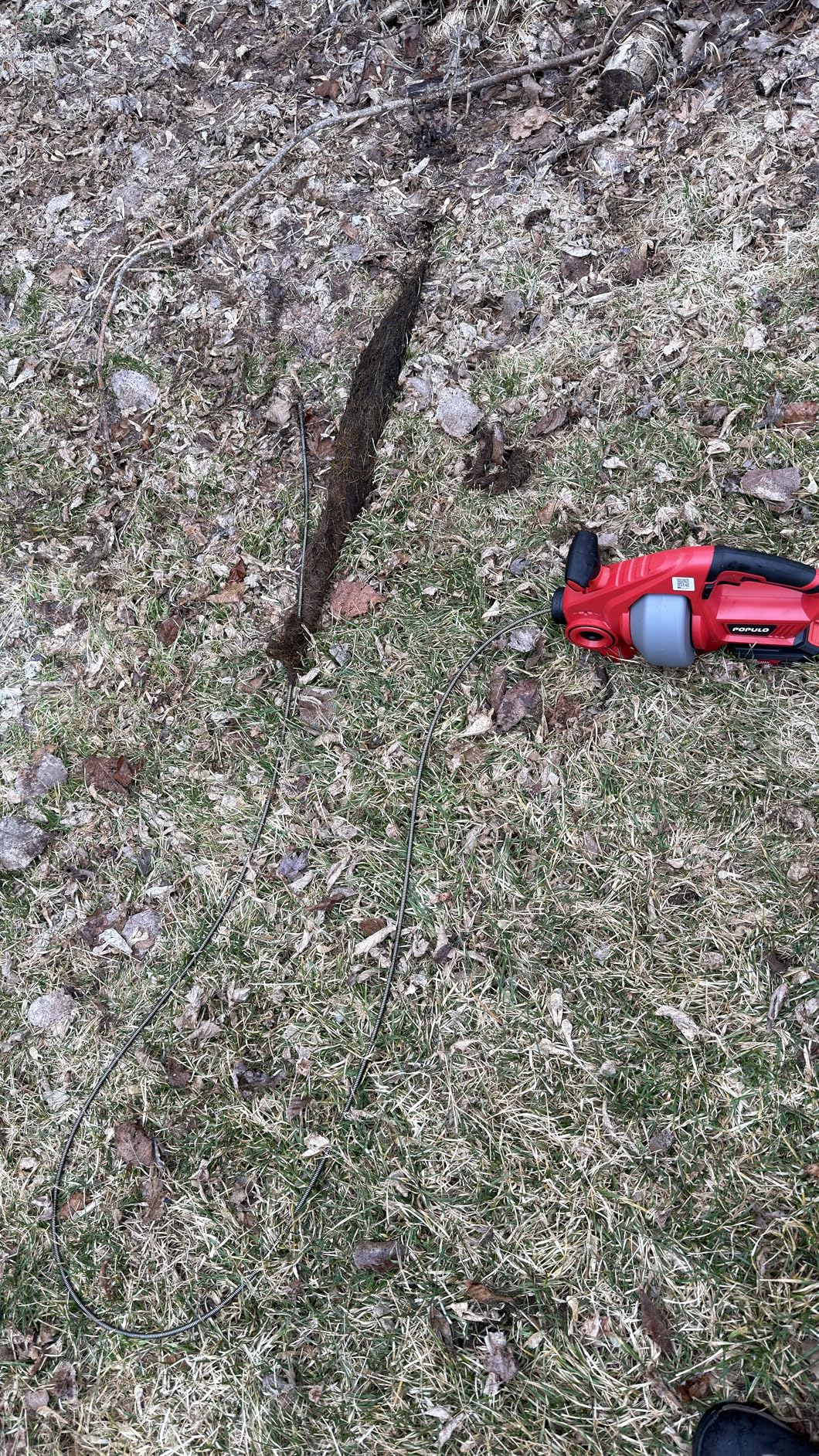 POPULO 20V Cordless Electric Drain Auger-Efficient 25Ft Auto-Feed Drain Snake with Replaceable Cable,2.0Ah Battery,Charger,Storage Bag & Gloves for Kitchen,Bathroom,Shower Pipes (3/4