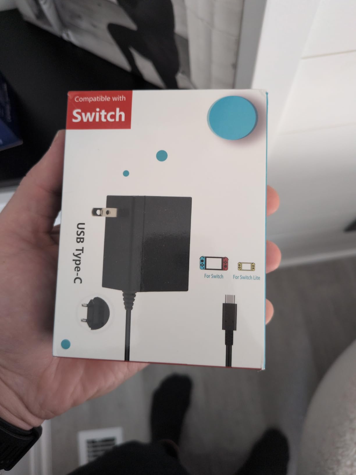 Charger for Nintendo Switch with 5FT Charging Cable, AC Power Supply Adapter for Nintendo Switch/LITE/OLED Work as Original Charger, Support Switch TV Dock Mode Output 15V2.6A USB C Chargers customer photo 1