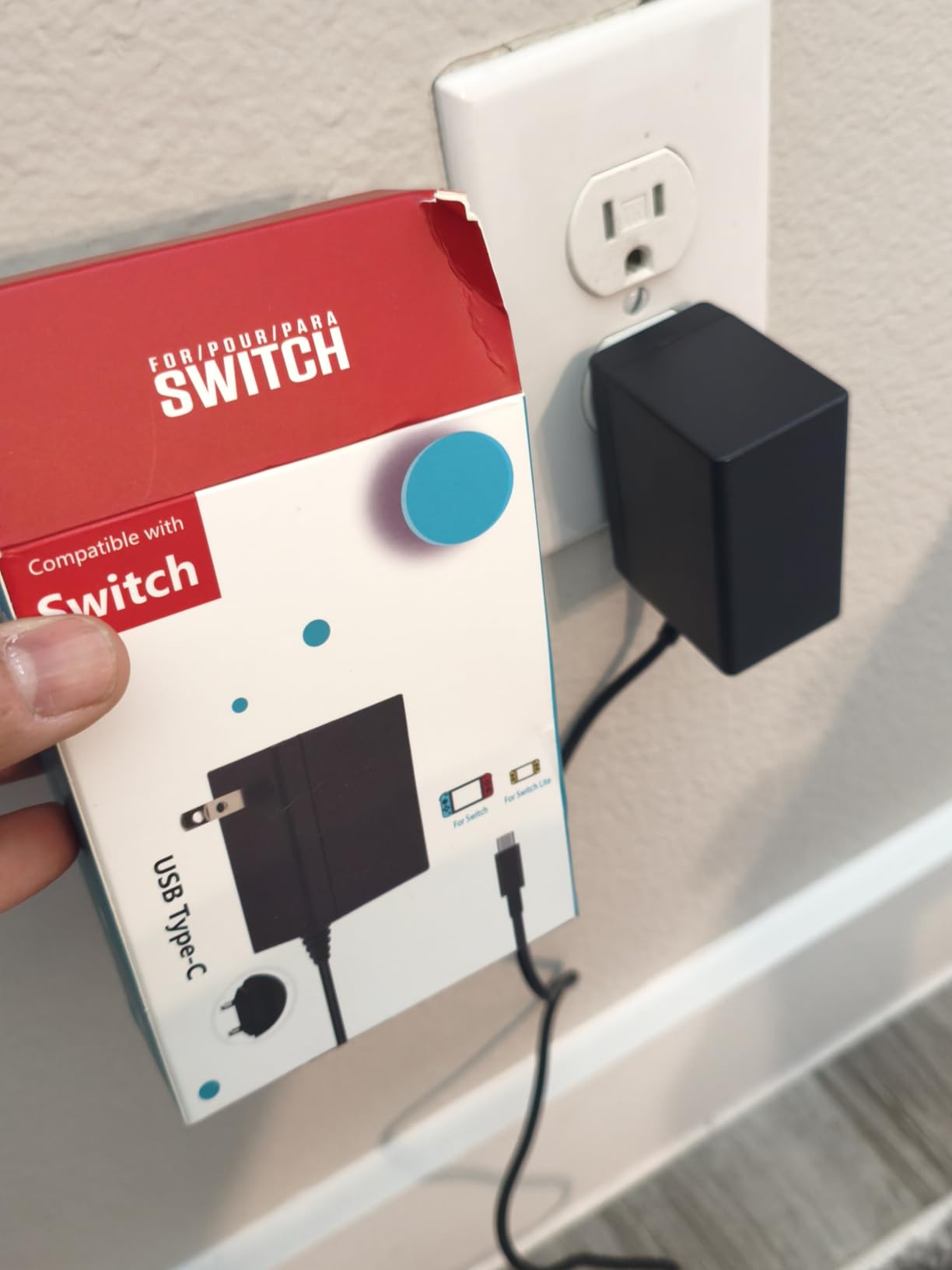 Charger for Nintendo Switch with 5FT Charging Cable, AC Power Supply Adapter for Nintendo Switch/LITE/OLED Work as Original Charger, Support Switch TV Dock Mode Output 15V2.6A USB C Chargers customer photo 2