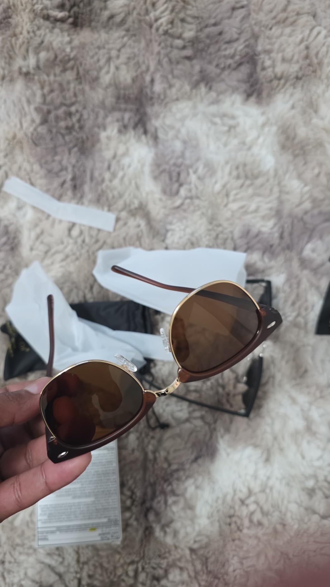 KALIYADI Polarized Sunglasses for Men and Women Semi-Rimless Frame Driving Sun glasses UV Blocking customer photo 1