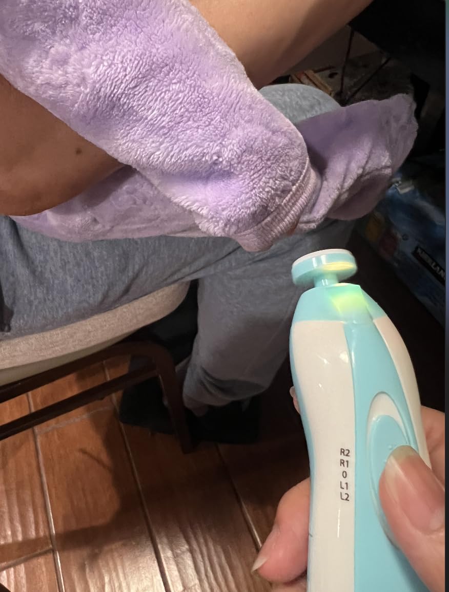 Electric Nail File Drill for Baby No Sharp Claws Hurt, 6 in 1 Safety Cutter Trimmer Clipper for Toes and Fingers (Blue) customer photo 2