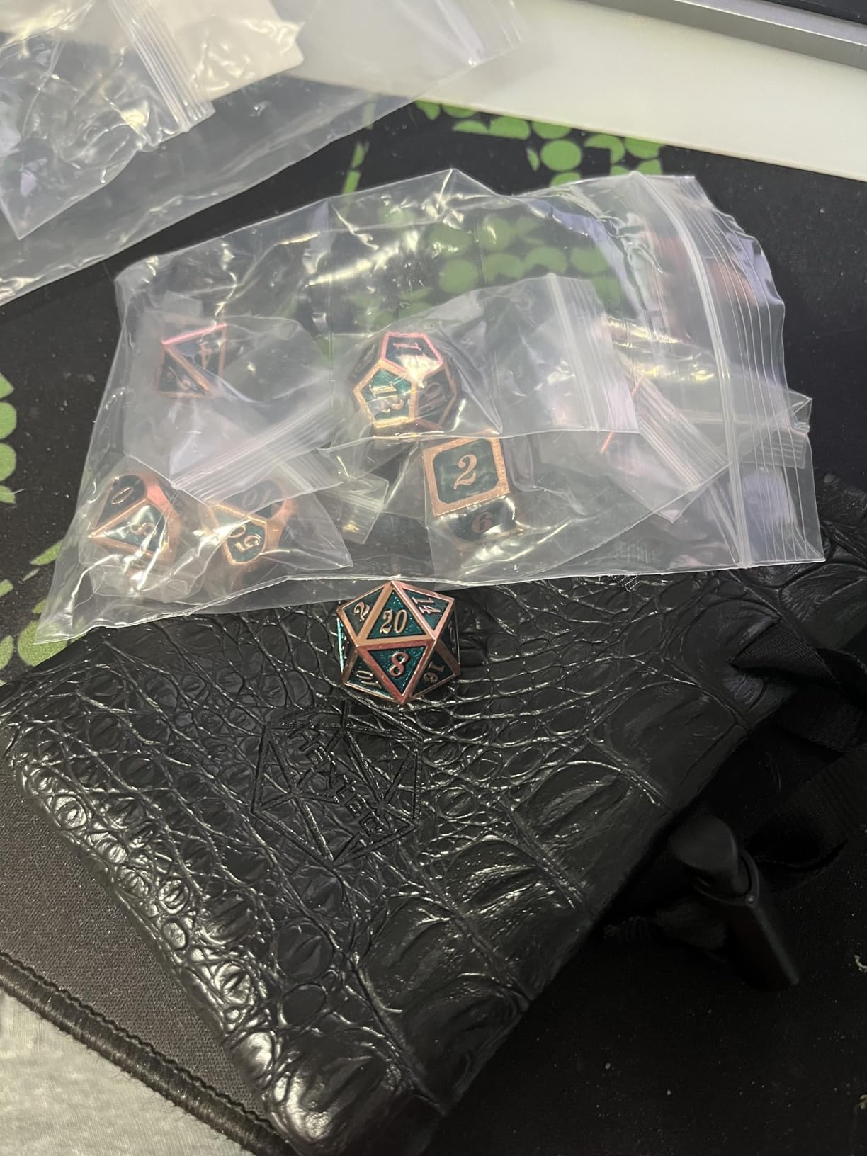 Haxtec Antique Iron Metal DND Dice Set Silver D&D Polyhedral Dice W/PU Leather Dice Bag Compatible with Dungeons and Dragons Gift TTRPG customer photo 2