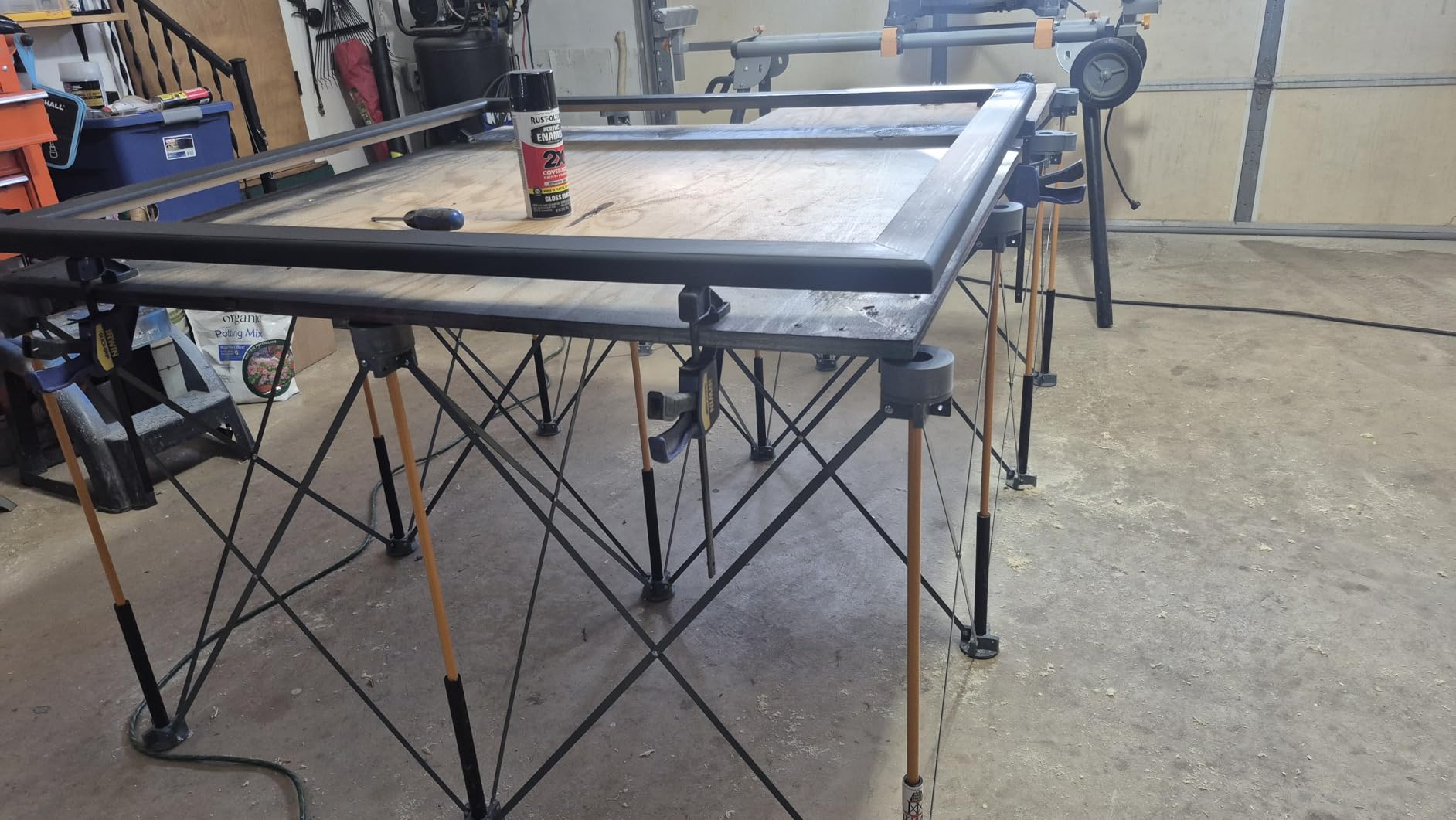 BORA Centipede 30in Folding Work Table - 48 x 96 Portable Workbench with 6000lb Capacity, 15-Strut Collapsible Work Bench for Garage, Mobile Workstation with Storage Bag - No Assembly Required CK15S customer photo 2