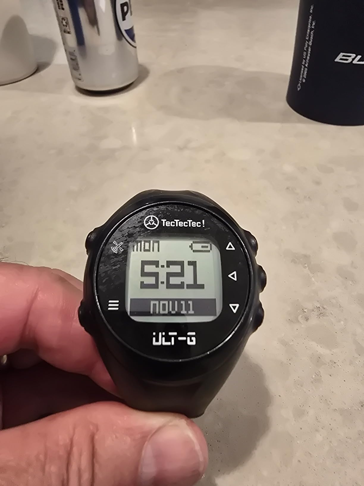 TecTecTec ULT-G Stylish, Lightweight and Multi-Functional Golf GPS Watch, Durable Wrist Band with LCD Display, Worldwide Preloaded Courses - Black customer photo 1