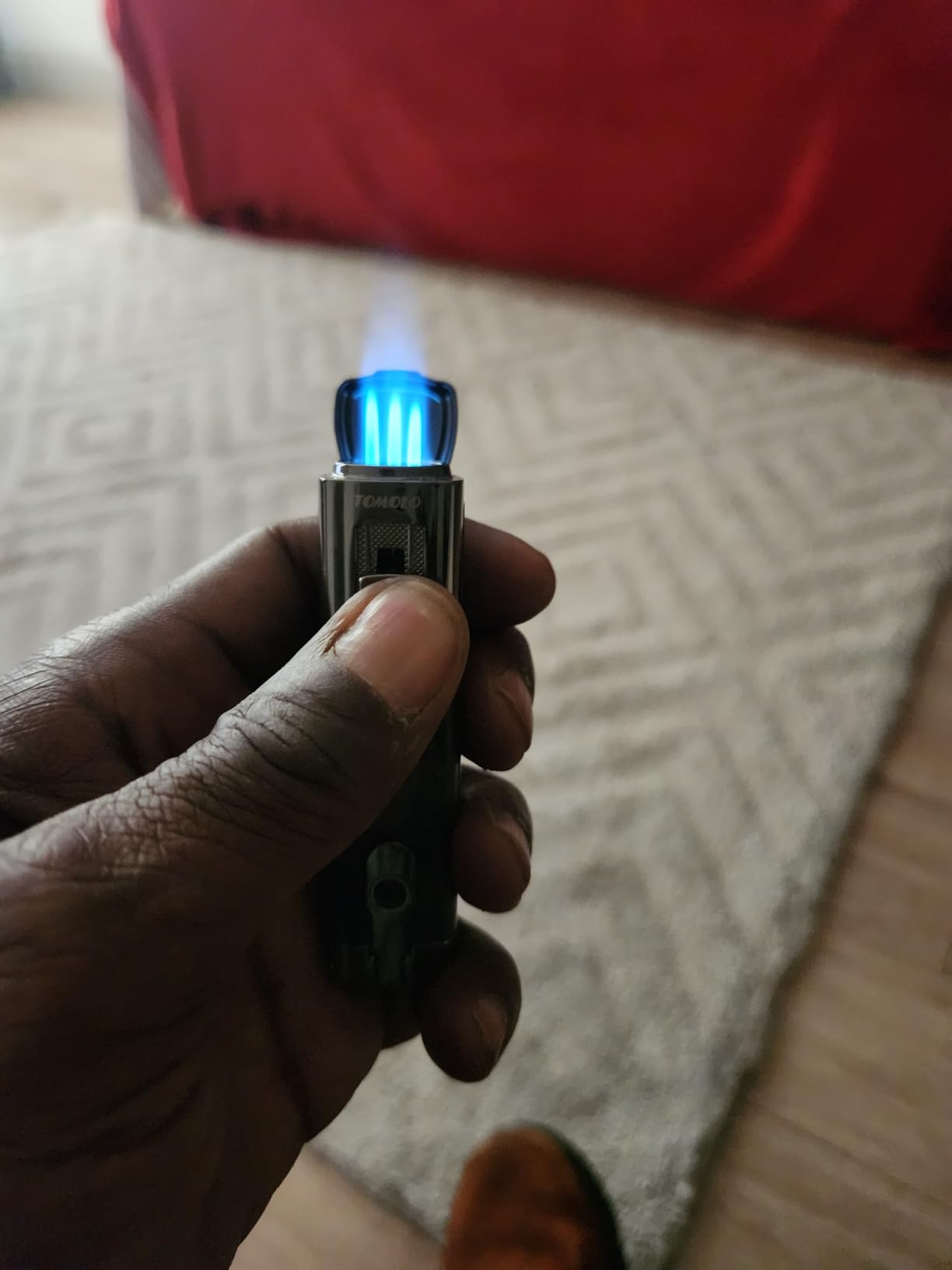 Cigar Lighter Triple Jet Flame Torch Lighter Refillable Butane Lighter with Cigar Punch, 2 Pack, Charcoal customer photo 1