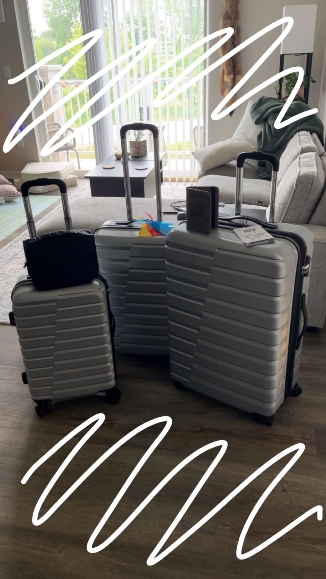 Luggage Sets, 3 Piece Hard Shell Suitcase Set with Spinner Wheels, Expandable Large Checked Luggage, Lightweight Rolling Carry On with TSA Lock Teal Blue customer photo 1