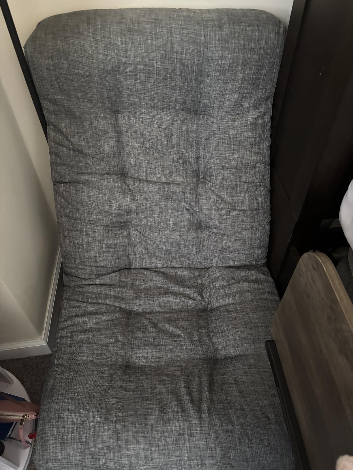 Amazon Basics Swivel Foam Lounge Chair with Headrest, Floor-Compatible, Adjustable, Gaming, 26.3D x 23.5W x 13.7H in, Grey customer photo 2