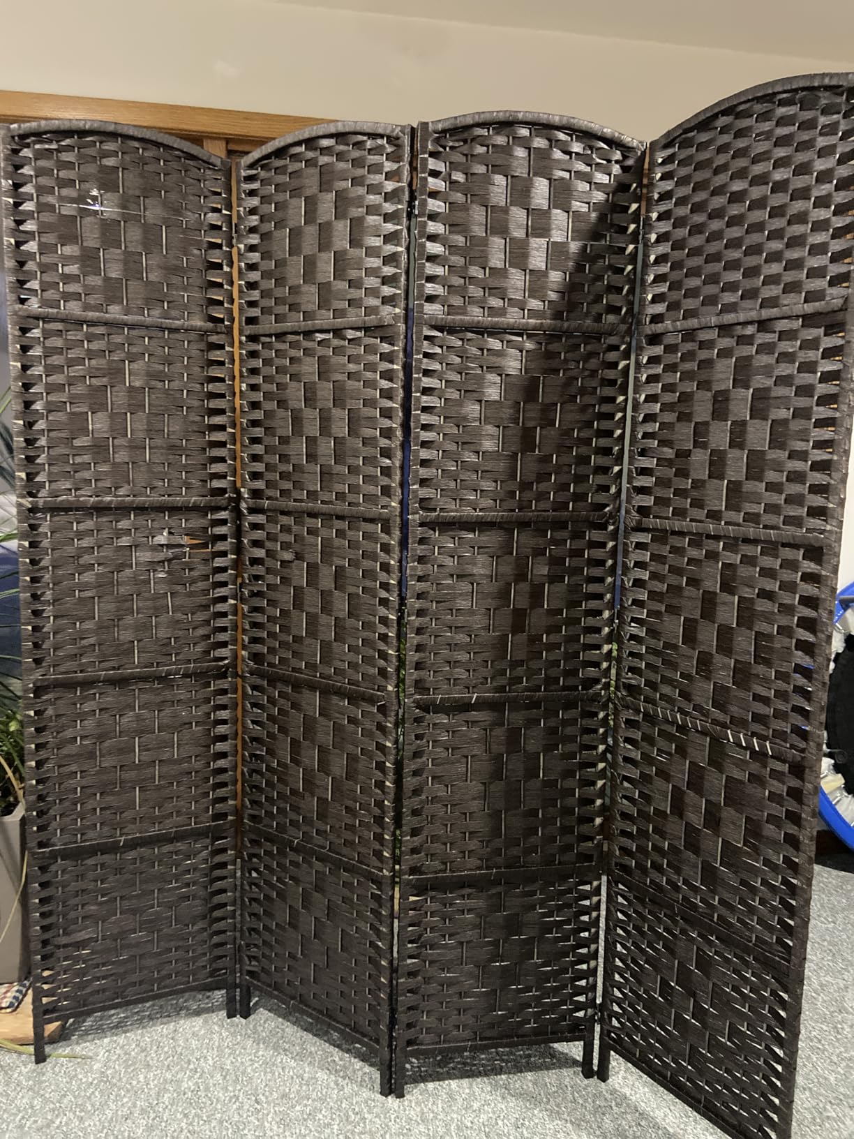 Rose Home Fashion 6 ft Tall Room Divider, Room Dividers and Folding Privacy Screens, 15.7in Privacy Screen 4 Panel Partition Temporary Wall Separation for Private, Dark Coffee customer photo 1