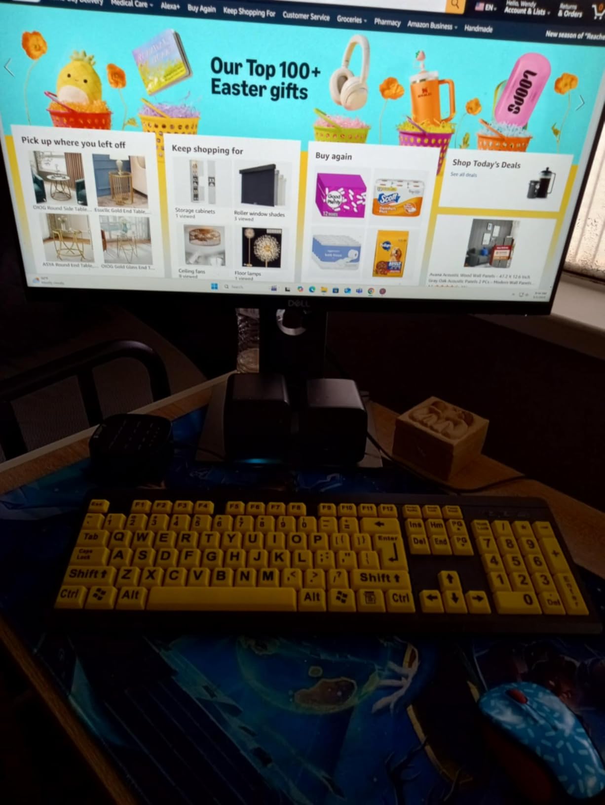 Large Print Computer Keyboard, Wired USB High Contrast Keyboard with Oversized Print Letters for Visually Impaired Low Vision Individuals (Yellow+Black) customer photo 2