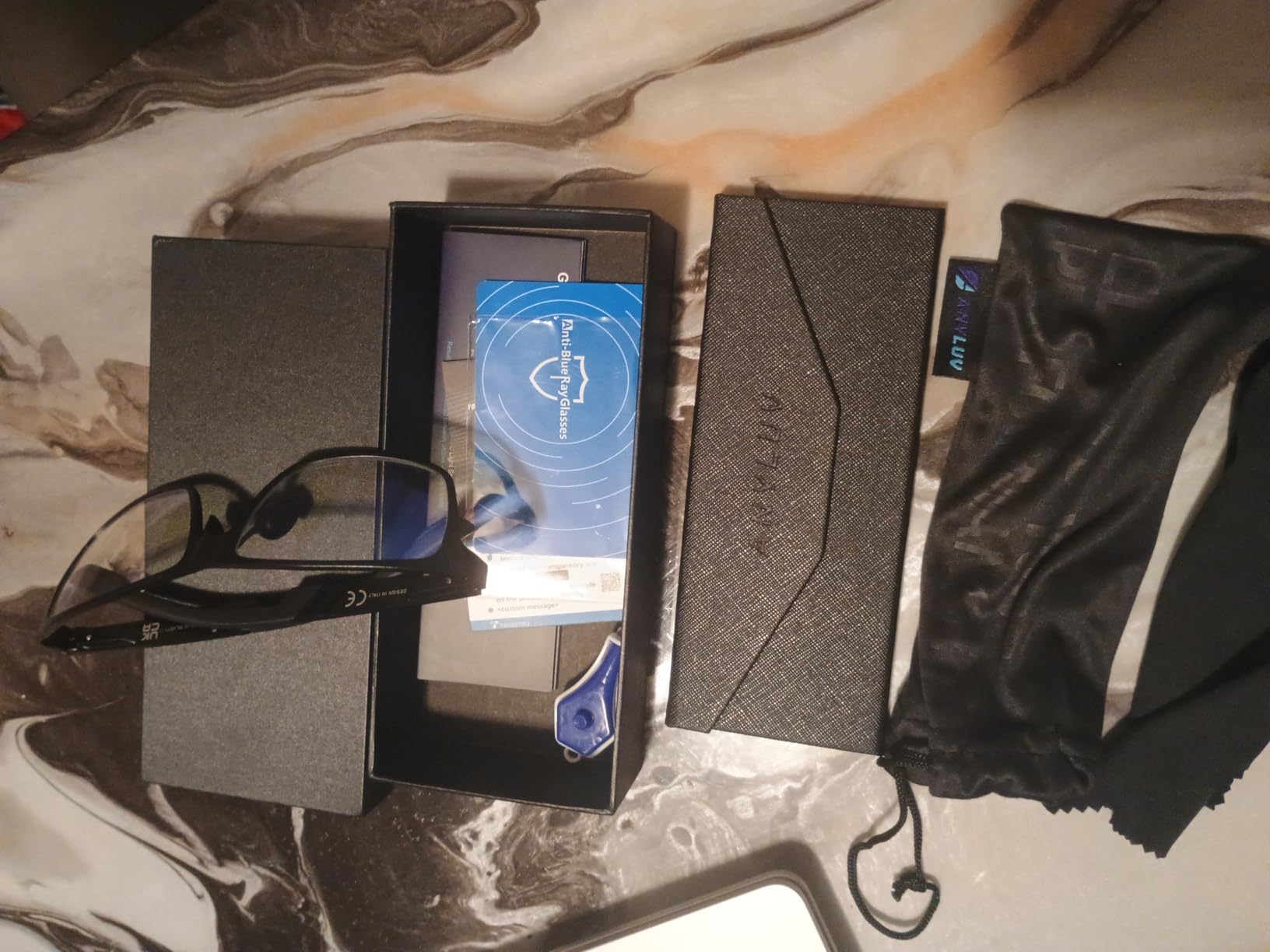 ANYLUV Blue Light Blocking Glasses Men Computer Gaming Glasses Lightweight Al-Mg Metal Anti Eyestrain Eye Protection customer photo 2