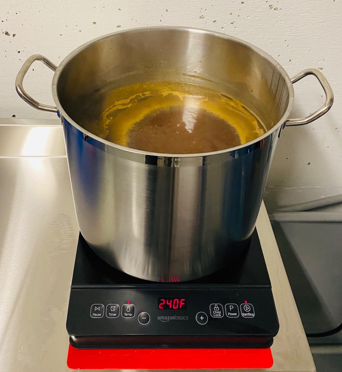 Amazon Basics 1800W Portable Electric Induction Cooktop, Burner and Child Lock, Overheat Protection, Timer, 8 Power Settings, Temperature Control Up to 440°F, for Cookware Diameter 5.7