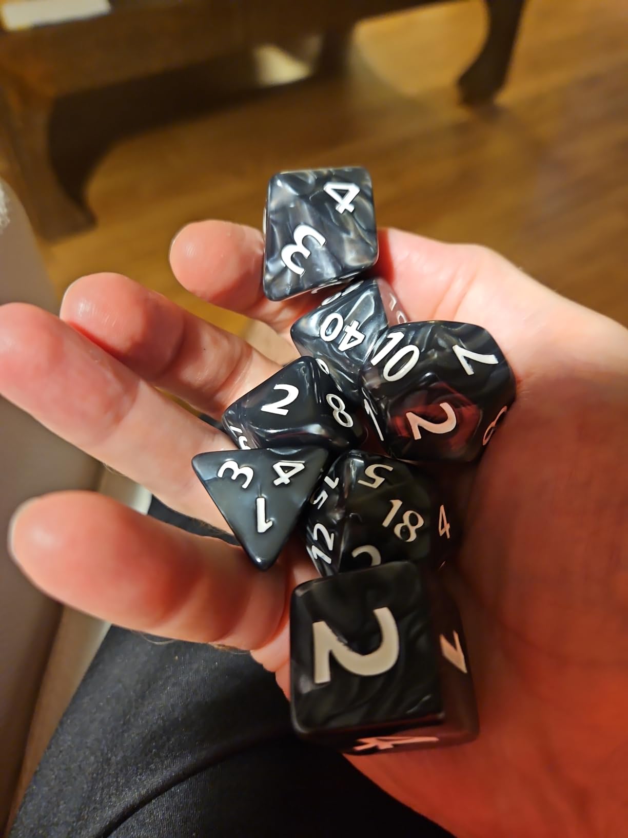Dungeons and Dragons D&D Giant Black 25mm Polyhedral Dice Set - RPG Dice Bag, Pathfinder, MTG customer photo 2