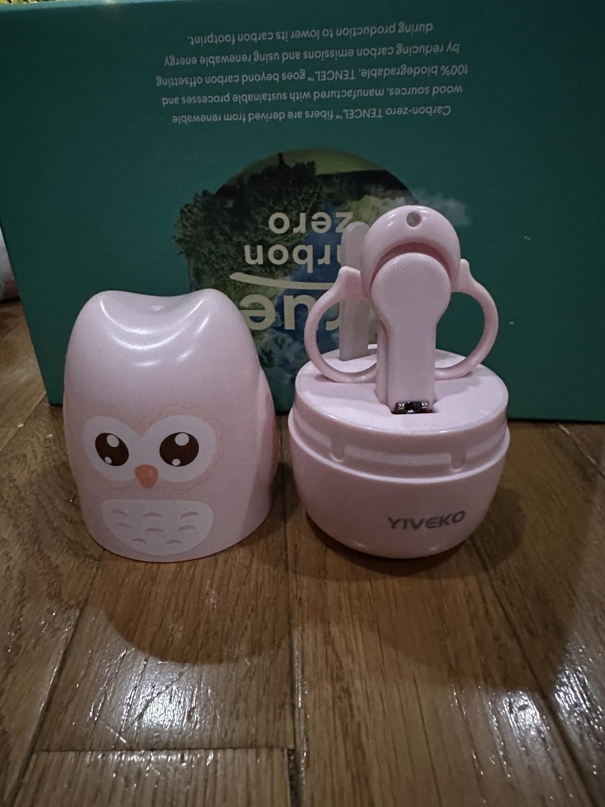 Baby Nail Kit, 4-in-1 Baby Nail Care Set with Cute Case, Baby Nail Clippers, Scissors, Nail File & Tweezers, Baby Manicure Kit and Pedicure kit for Newborn, Infant, Toddler, Kids-Owl Green customer photo 2