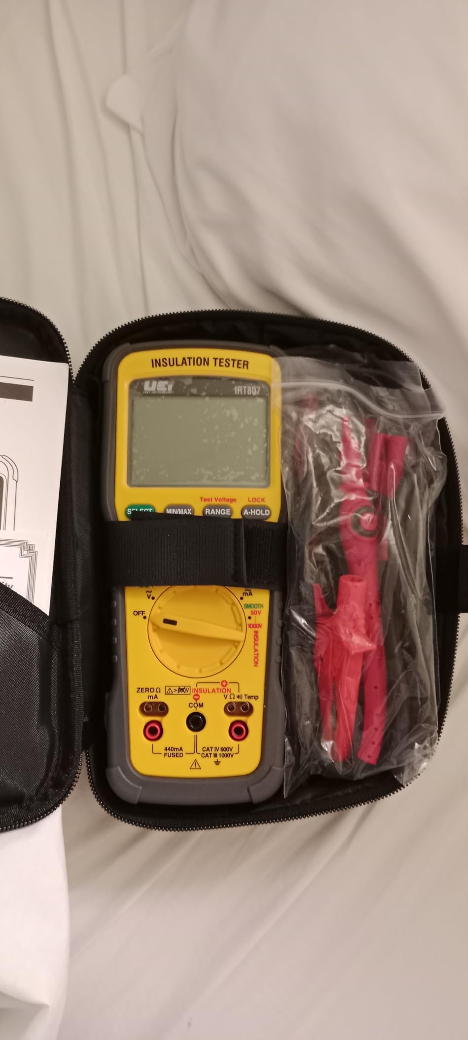 UEi IRT807 Insulation Resistance Tester 1000V AC/DC, Advanced Megohmmeter Measures Insulation Resistance Up to 2GΩ customer photo 1