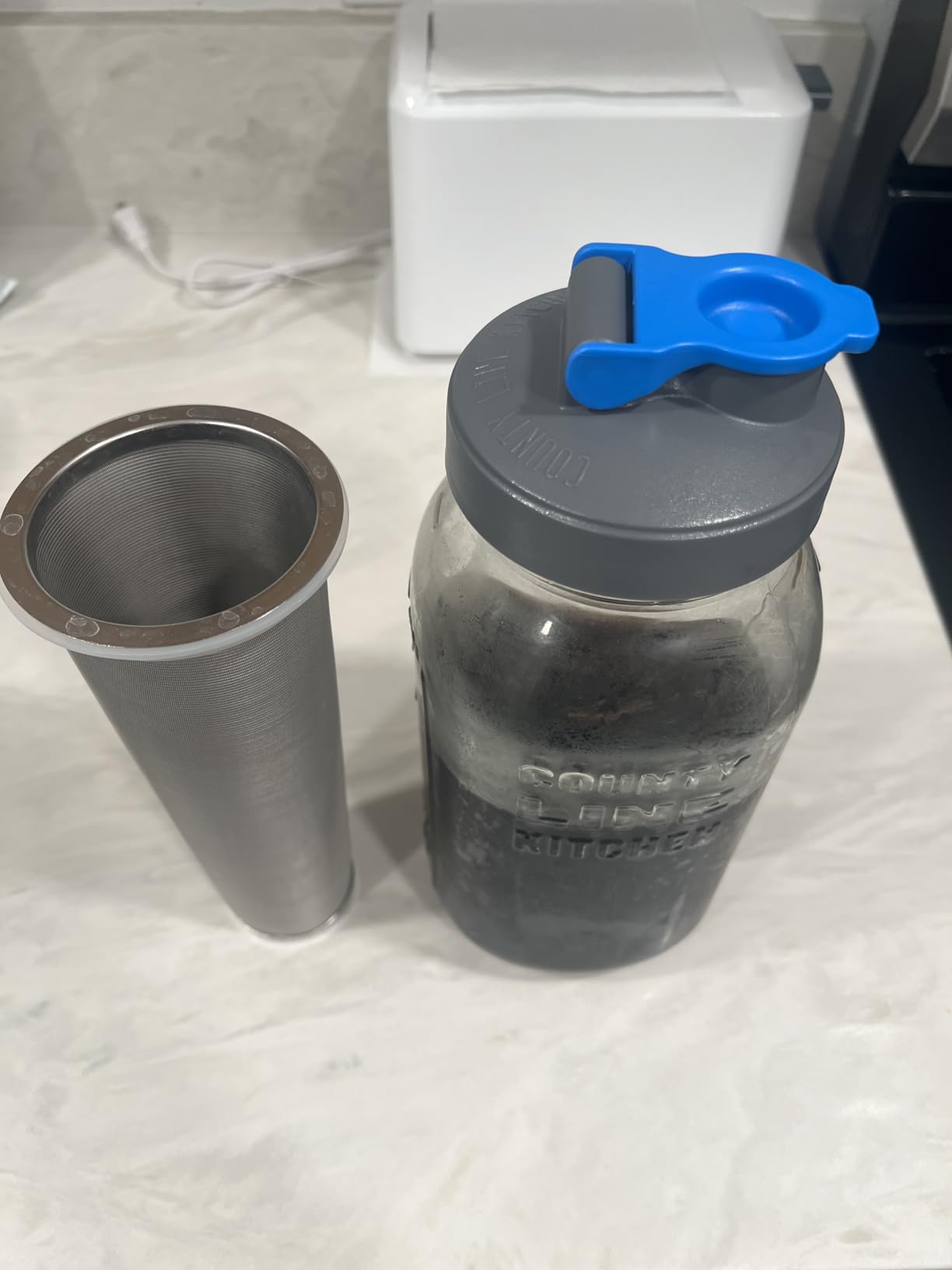 County Line Kitchen 64oz Cold Brew Coffee Maker with Leak Proof Lid - Gray customer photo 1