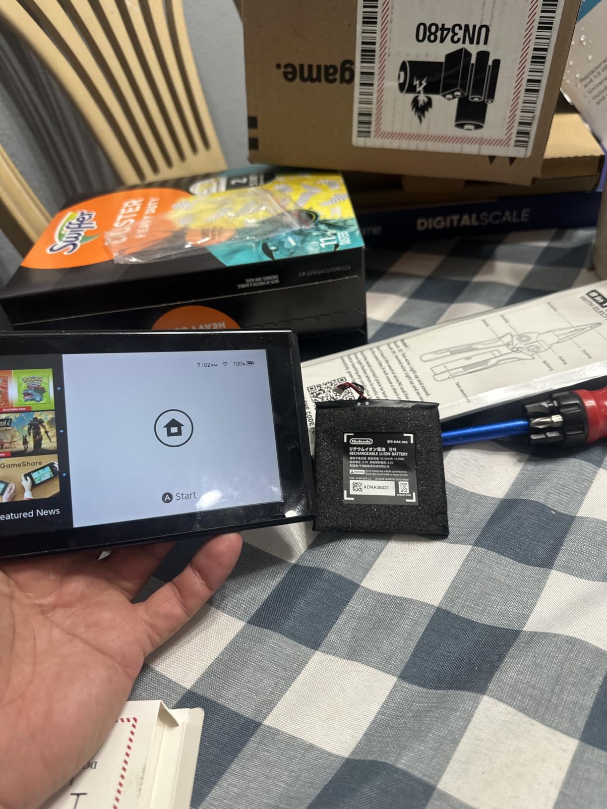 oGoDeal HAC-003 Battery Replacement Compatible for Nintendo Switch 2017 Game Console HAC-001 Internal Upgrade 4310mAh Battery with DIY Repair Tool Kit customer photo 1