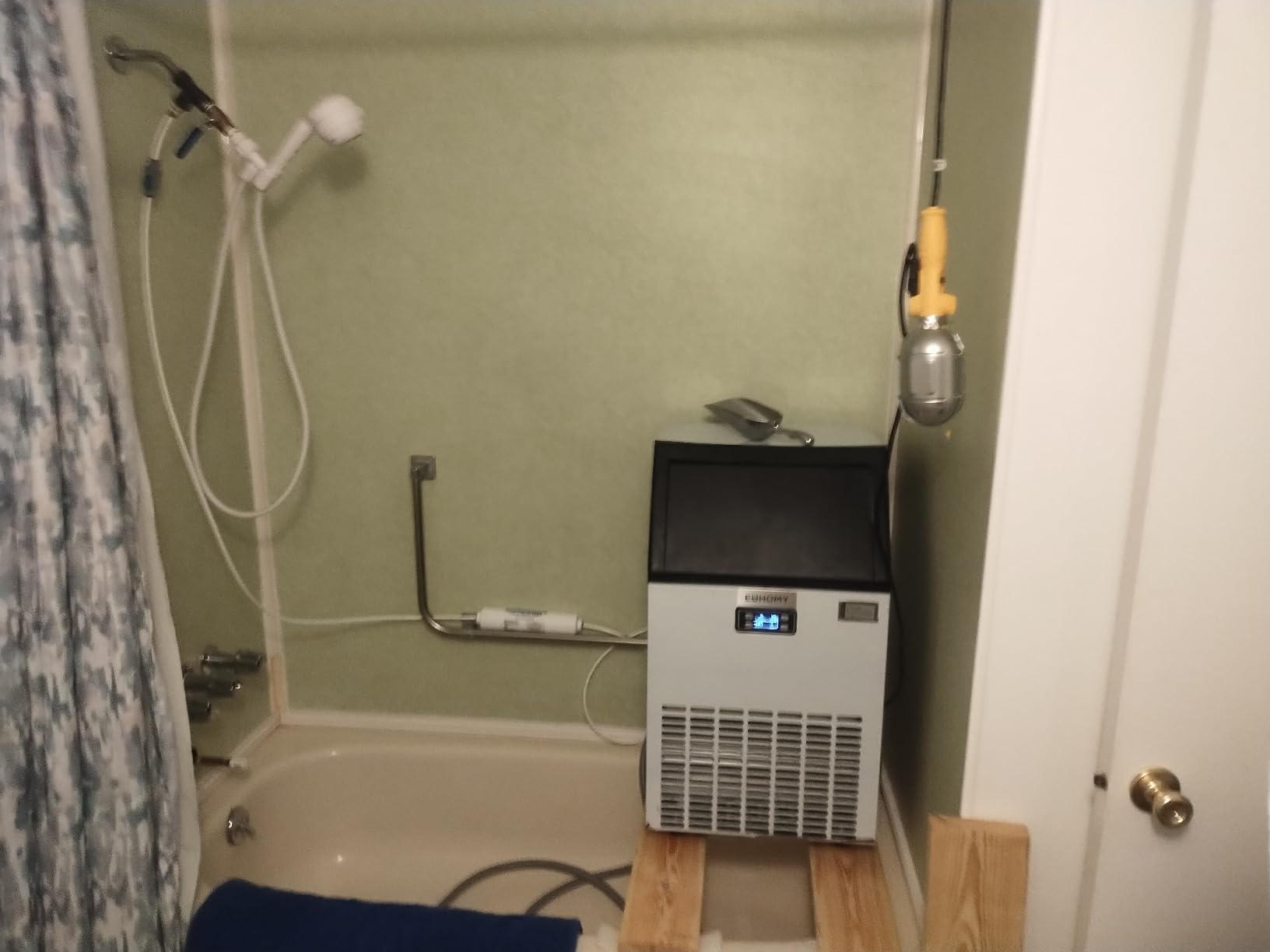 EUHOMY Commercial Ice Maker Machine, 100lbs/24H Stainless Steel Under Counter ice Machine with 33lbs Ice Storage Capacity, Freestanding Ice Maker customer photo 1