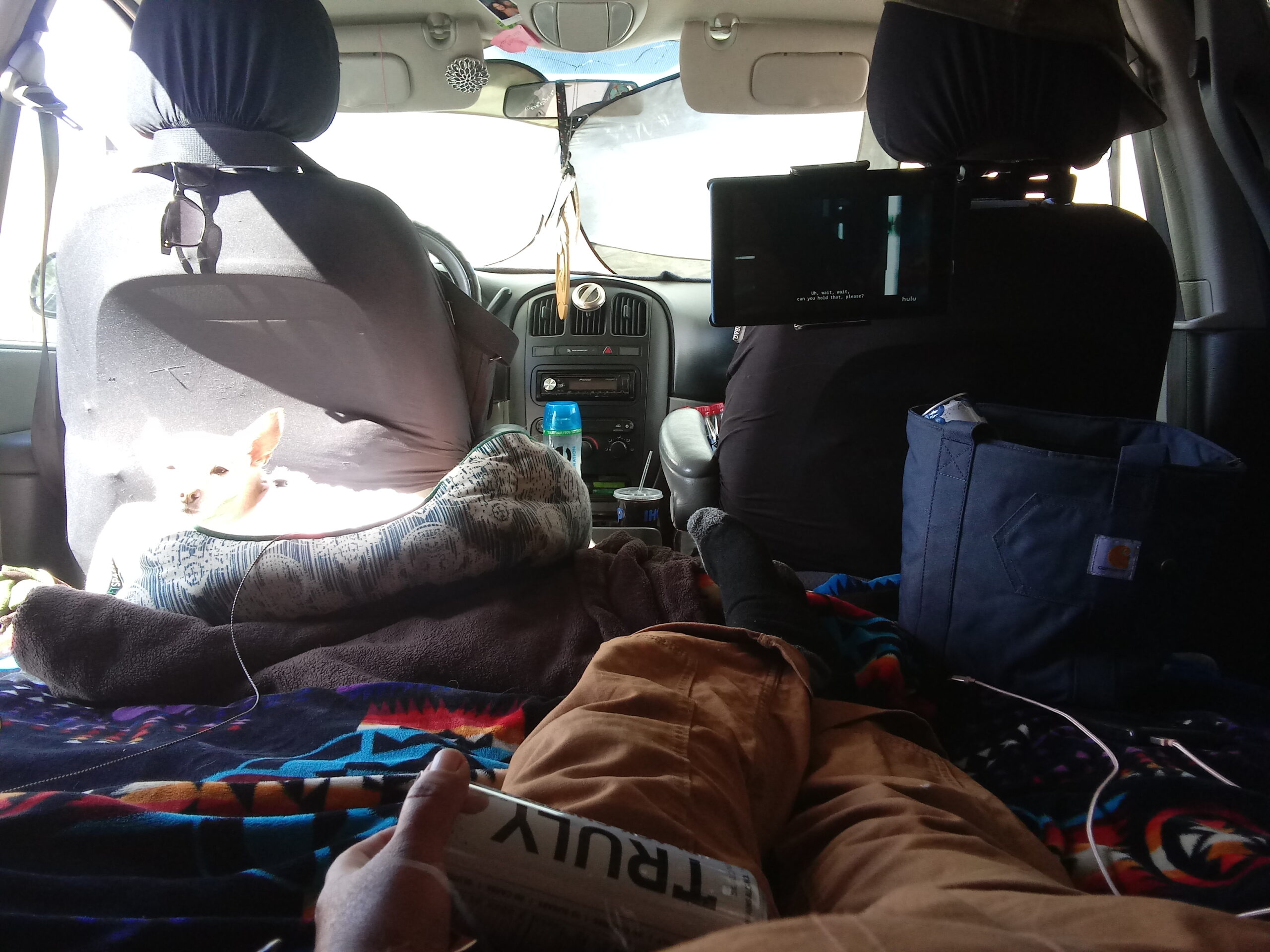 Tryone Car Headrest Tablet Holder Mount Stretchable Backseat Tablets Stand for Kids, Car Seat Mounts Compatible with iPad Pro 12.9 Air Mini, iPhone, Galaxy Tab, Switch, All 4.7-12.9